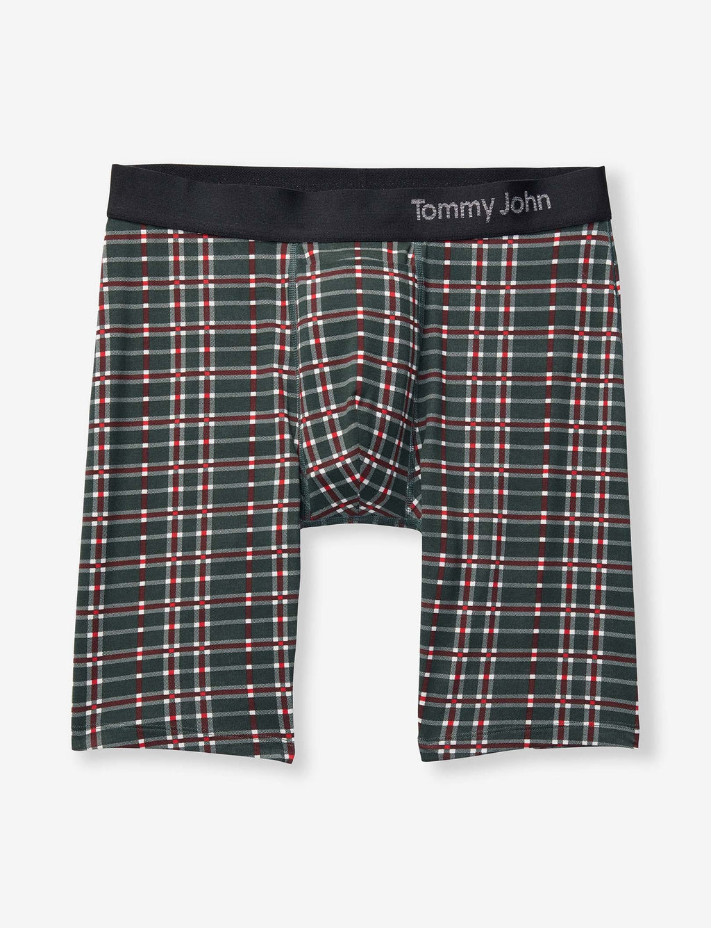 Cool Cotton Boxer Brief 8"::Green Garden Plaid