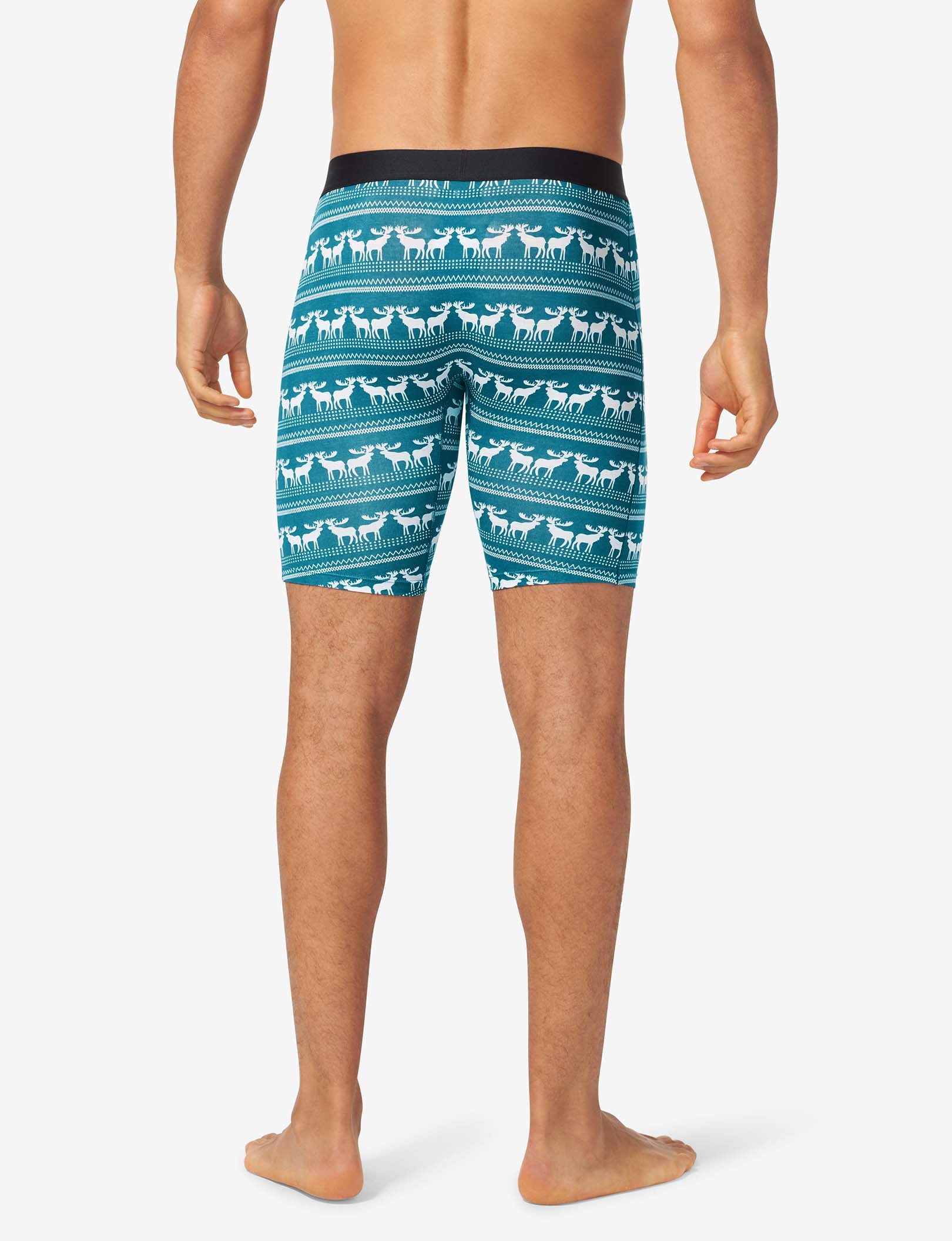 Cool Cotton Boxer Brief 8"::Moose Blanket