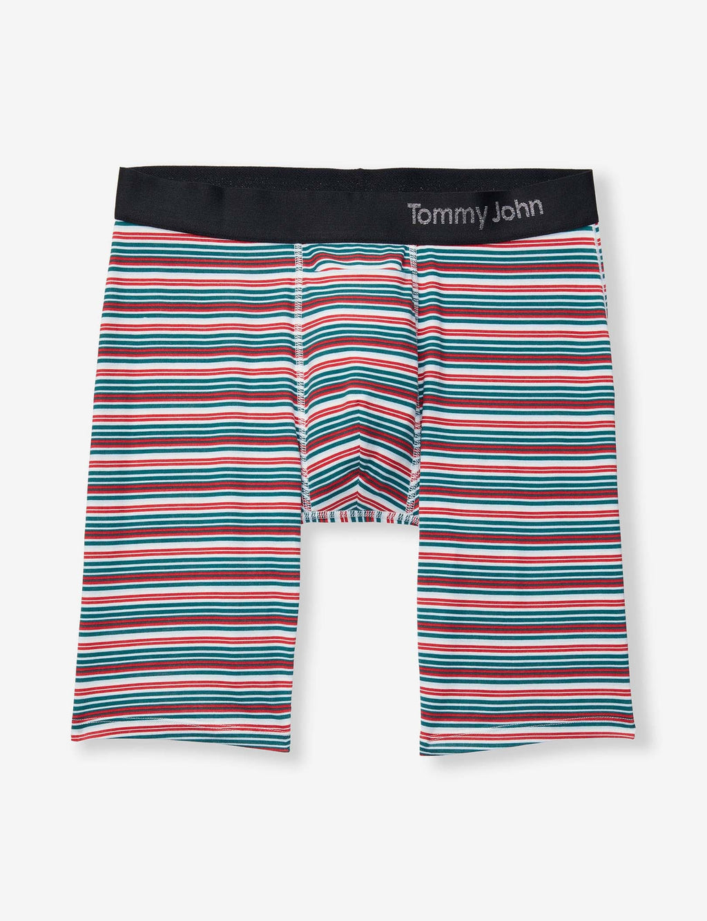 Cool Cotton Boxer Brief 8"::Ice Blue Tabloid Stripe