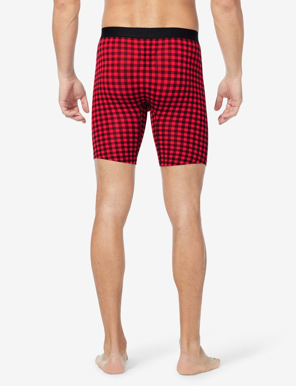 Cool Cotton Boxer Brief 8"::Haute Red Gingham