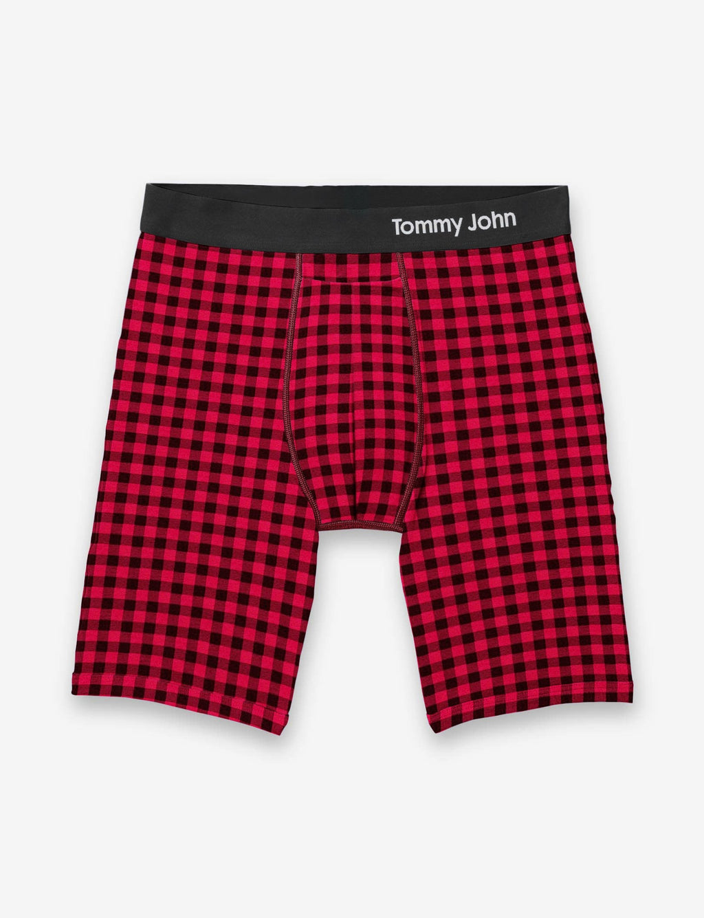 Cool Cotton Boxer Brief 8"::Haute Red Gingham