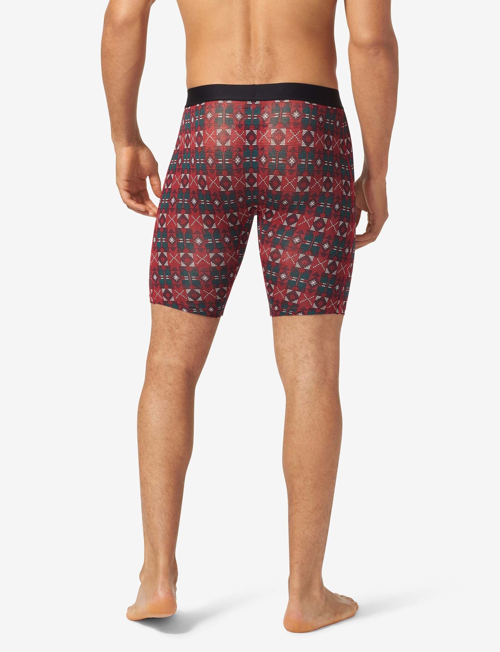 Cool Cotton Boxer Brief 8"::Red North Pole