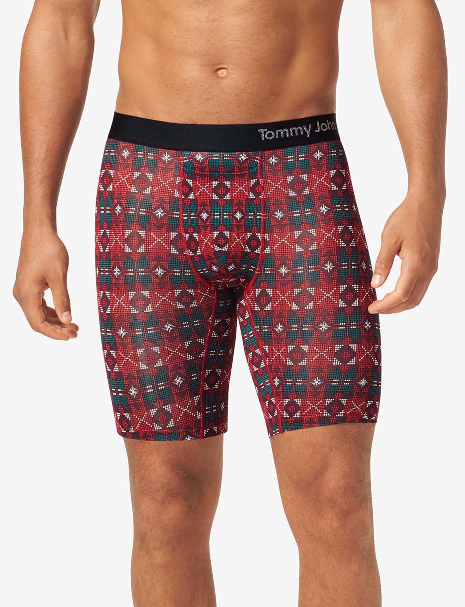 Cool Cotton Boxer Brief 8"::Red North Pole