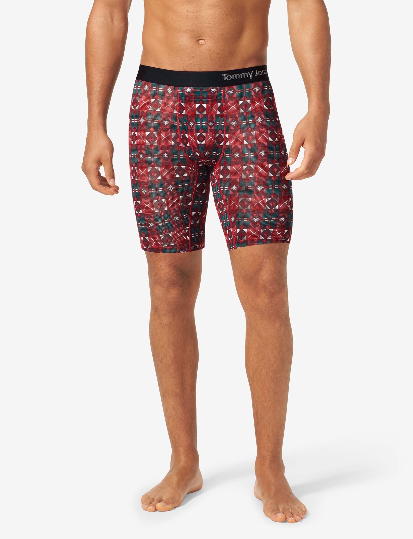 Cool Cotton Boxer Brief 8"::Red North Pole