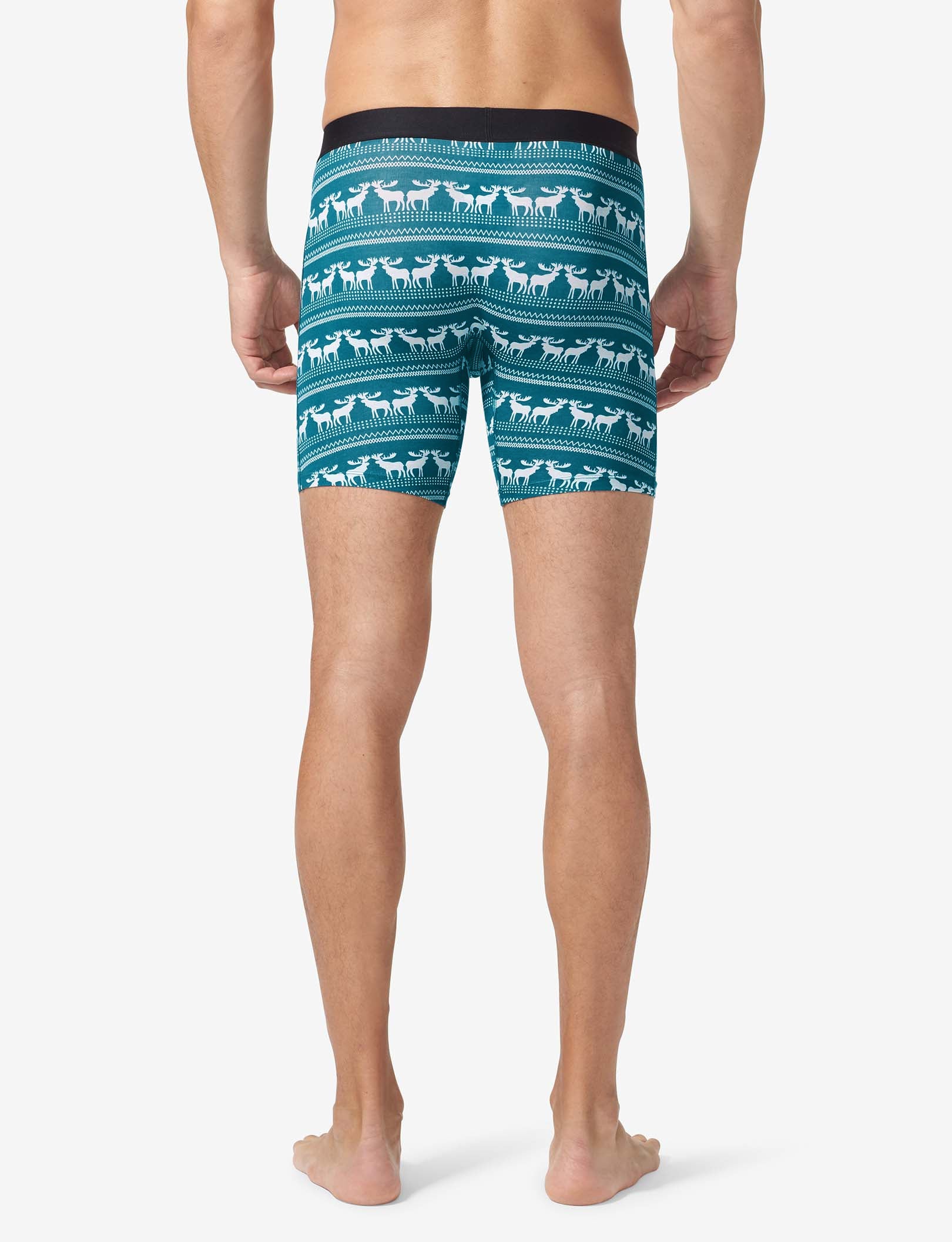Cool Cotton Mid-Length Boxer Brief 6"::Moose Blanket