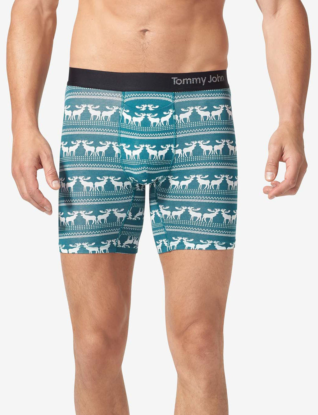 Cool Cotton Mid-Length Boxer Brief 6"::Moose Blanket