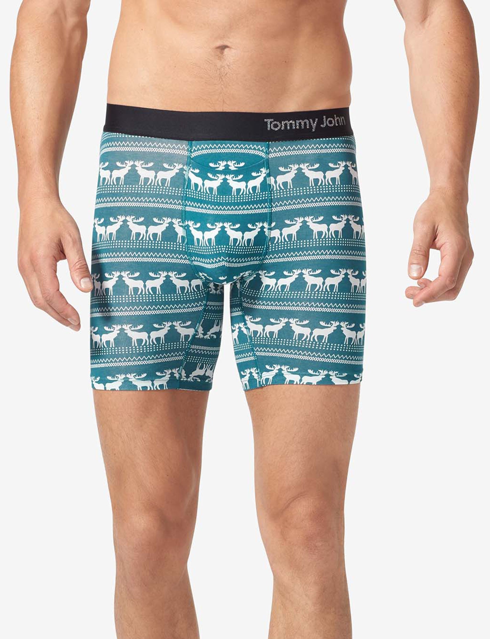 Cool Cotton Mid-Length Boxer Brief 6"::Moose Blanket