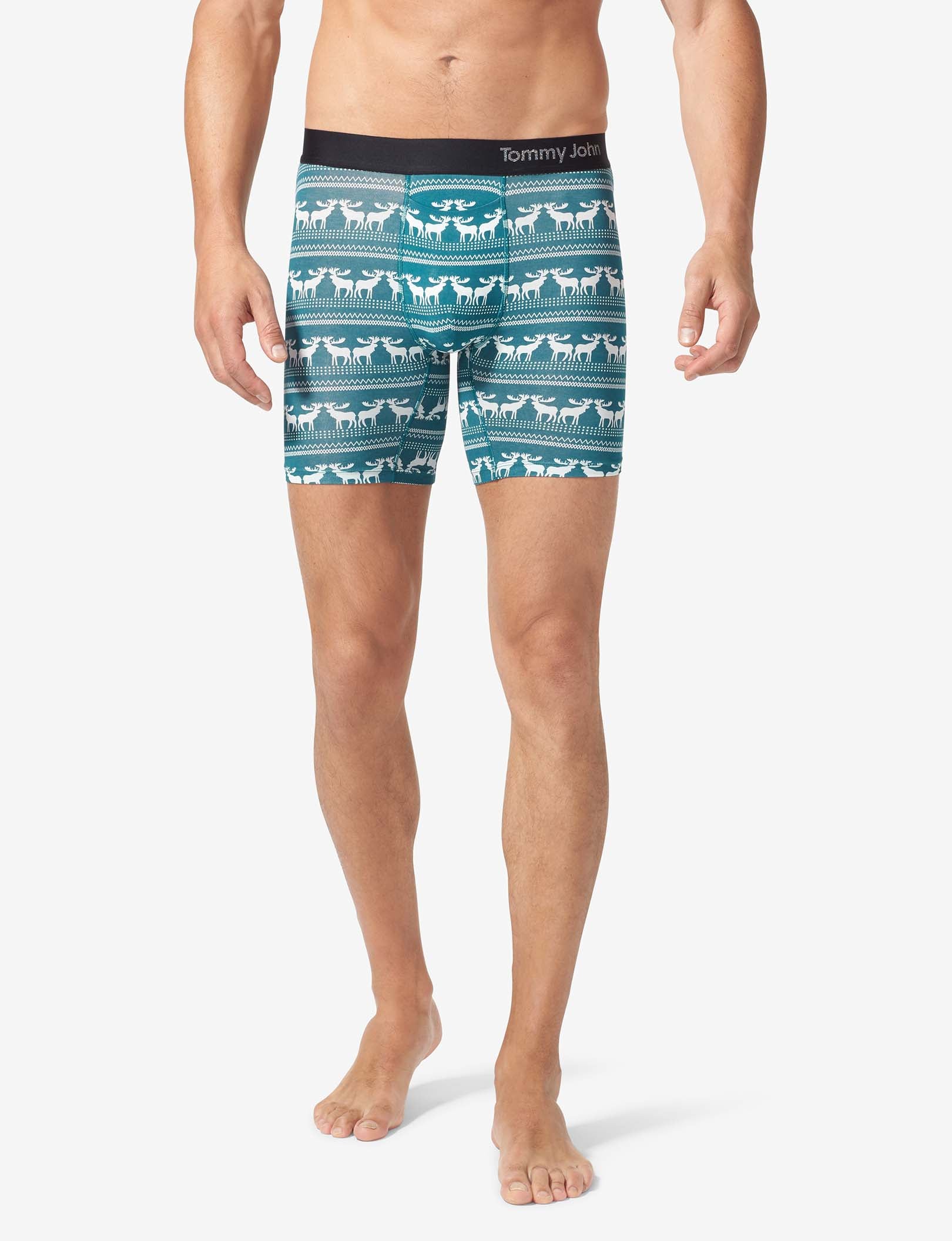 Cool Cotton Mid-Length Boxer Brief 6"::Moose Blanket