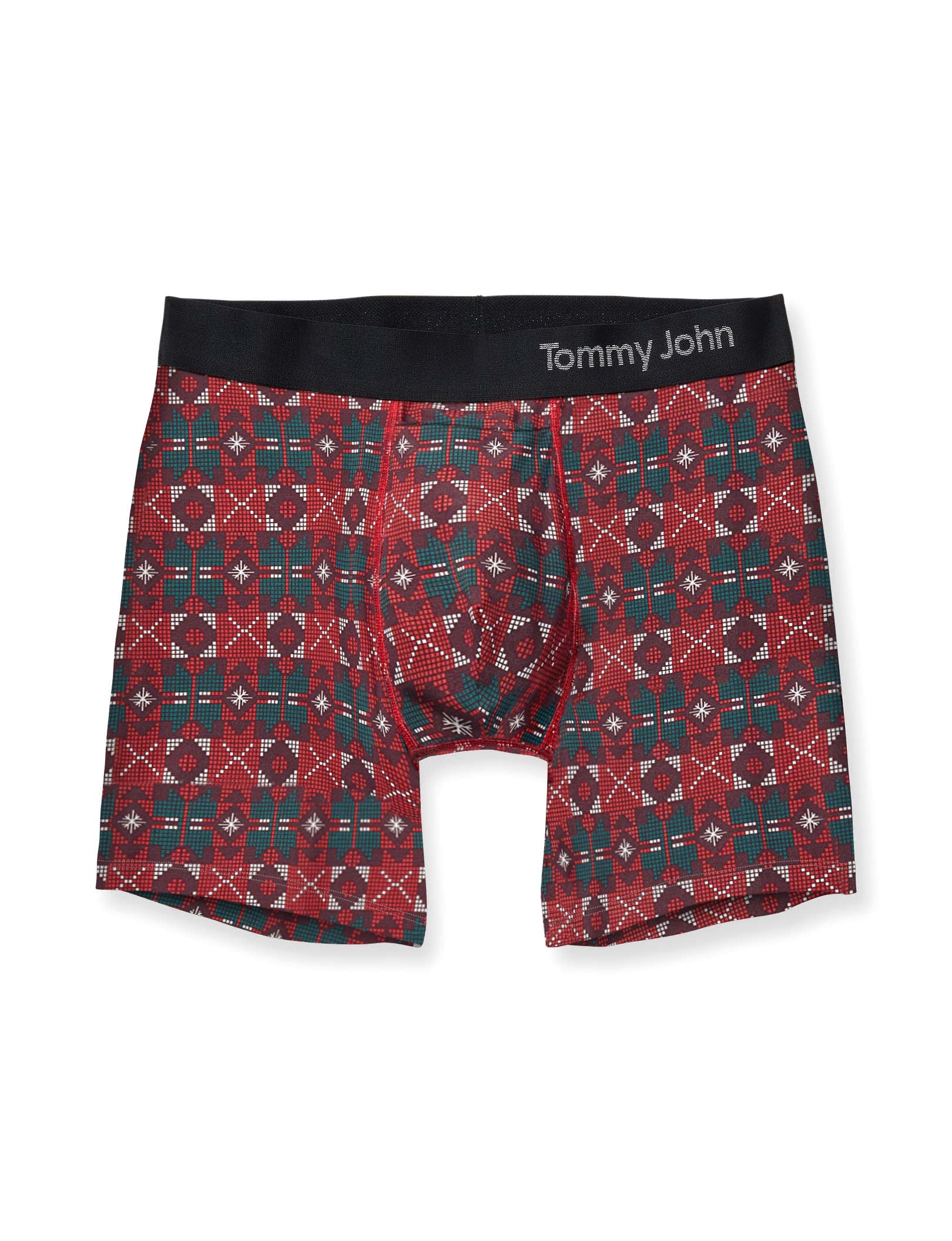 Cool Cotton Mid-Length Boxer Brief 6"::Red North Pole