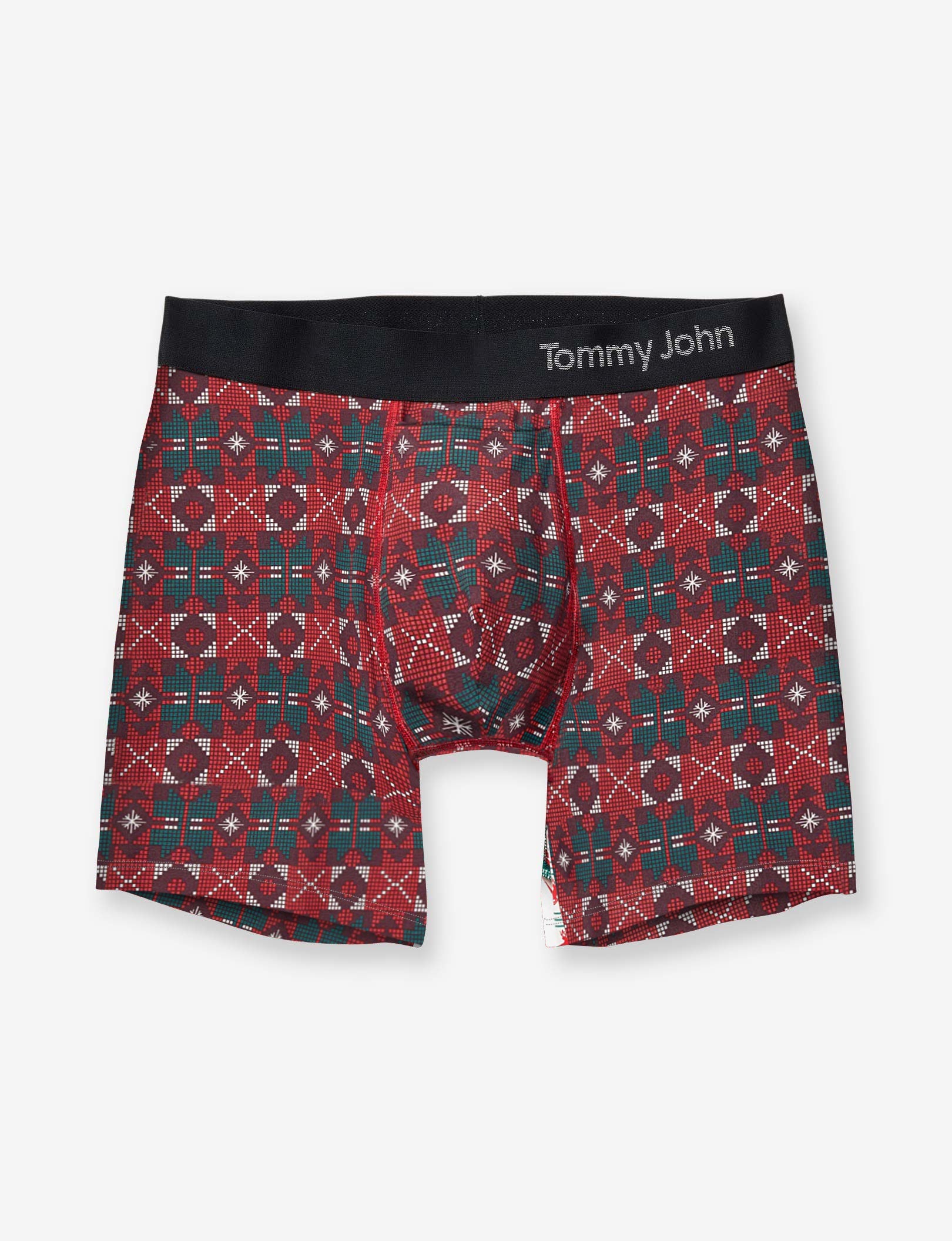 Cool Cotton Mid-Length Boxer Brief 6"::Red North Pole
