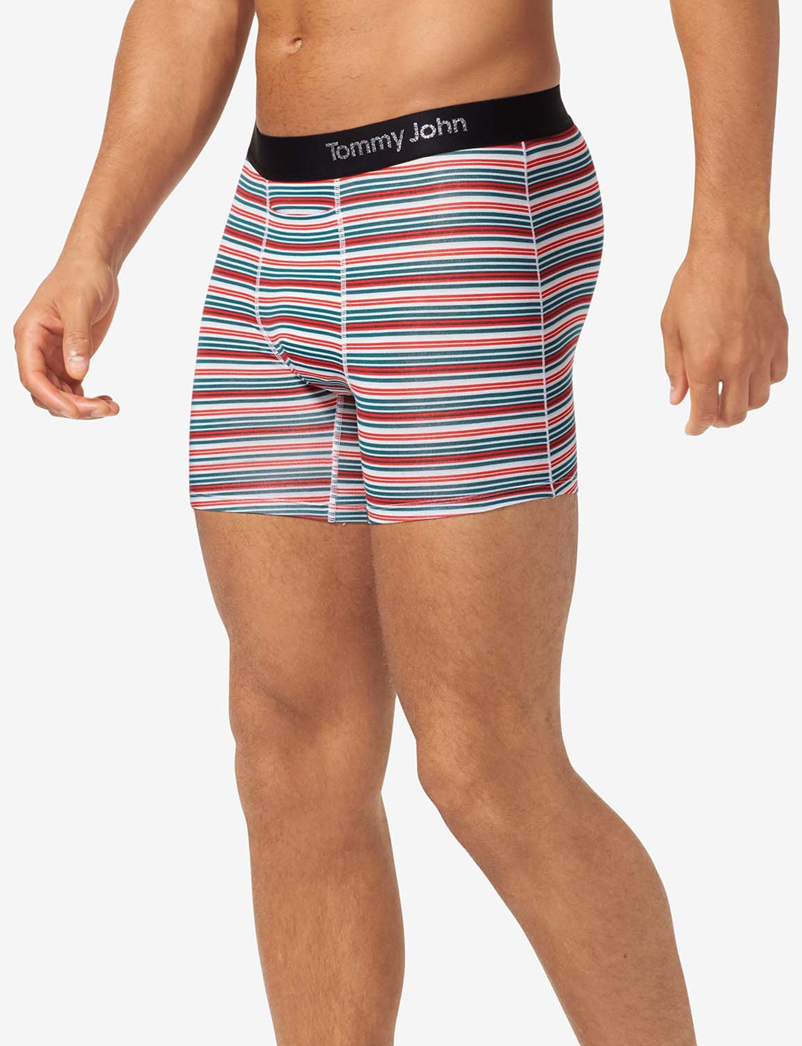 Cool Cotton Trunk 4"::Ice Blue Tabloid Stripe
