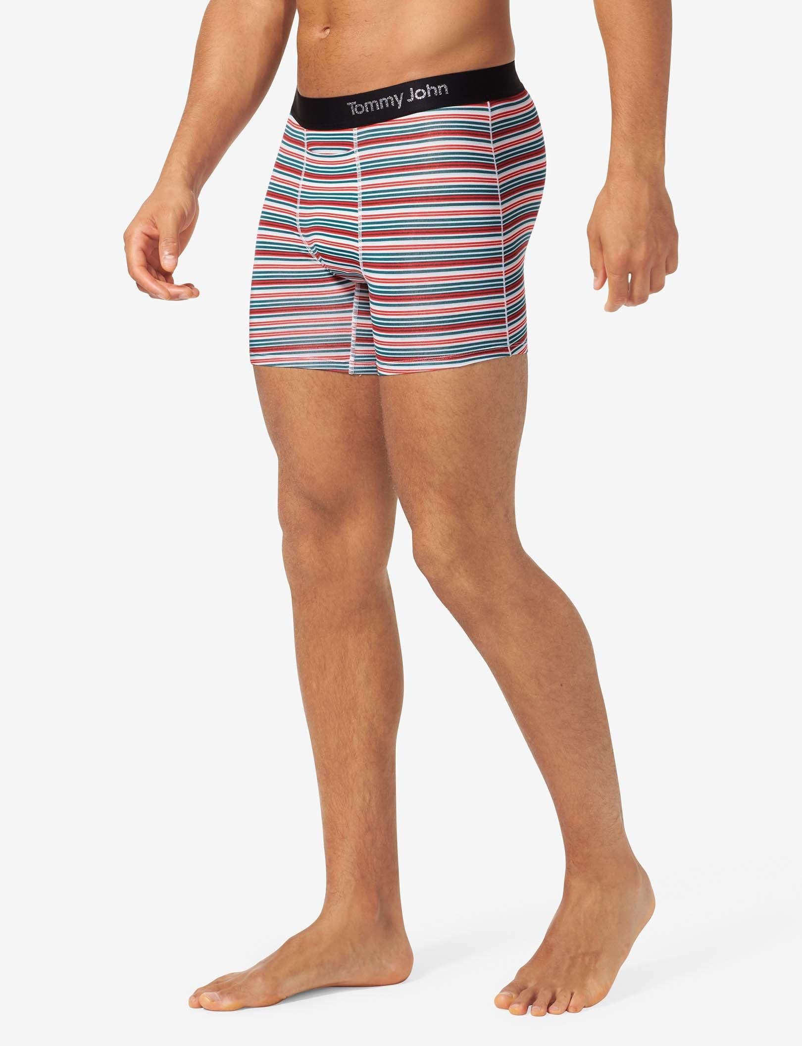Cool Cotton Trunk 4"::Ice Blue Tabloid Stripe