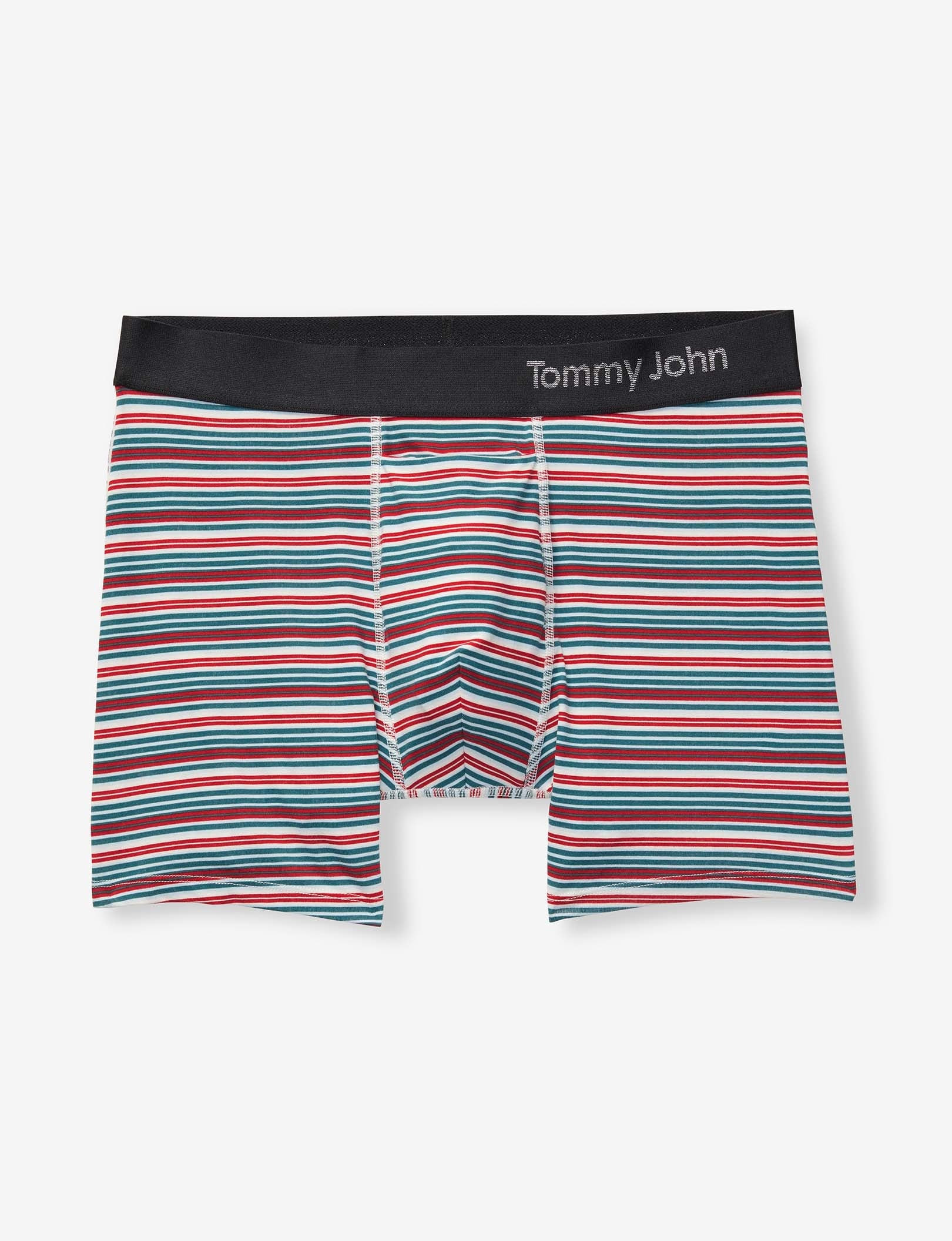 Cool Cotton Trunk 4"::Ice Blue Tabloid Stripe