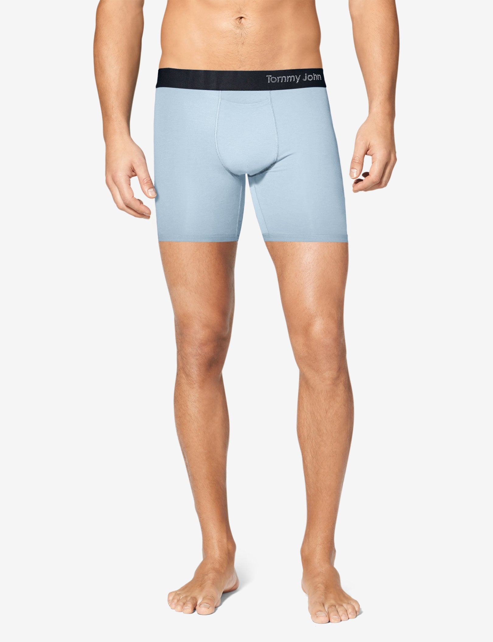 Cool Cotton Mid-Length Boxer Brief 6"::Ice Blue