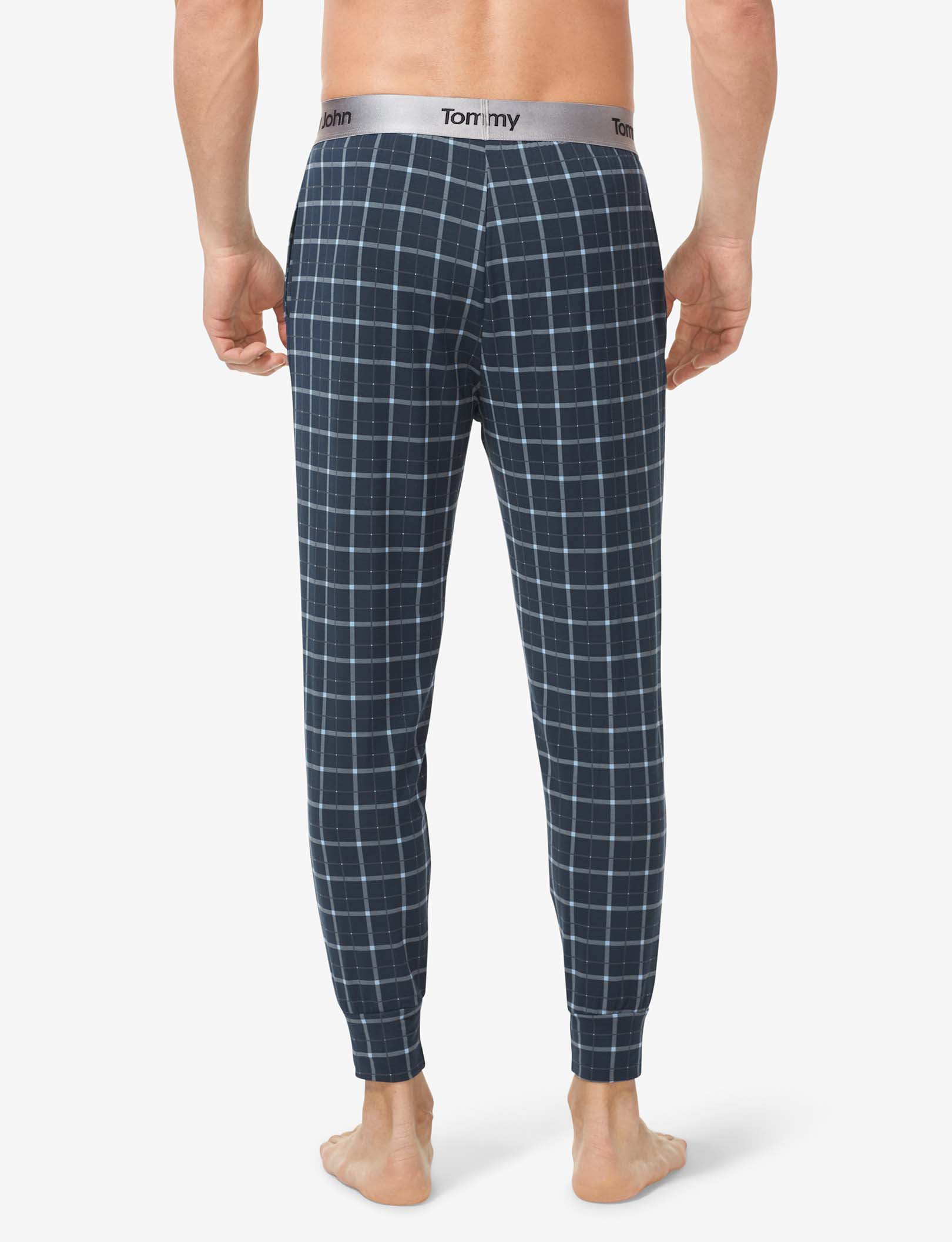 Second Skin Sleep Jogger::Dress Blues Electric Plaid