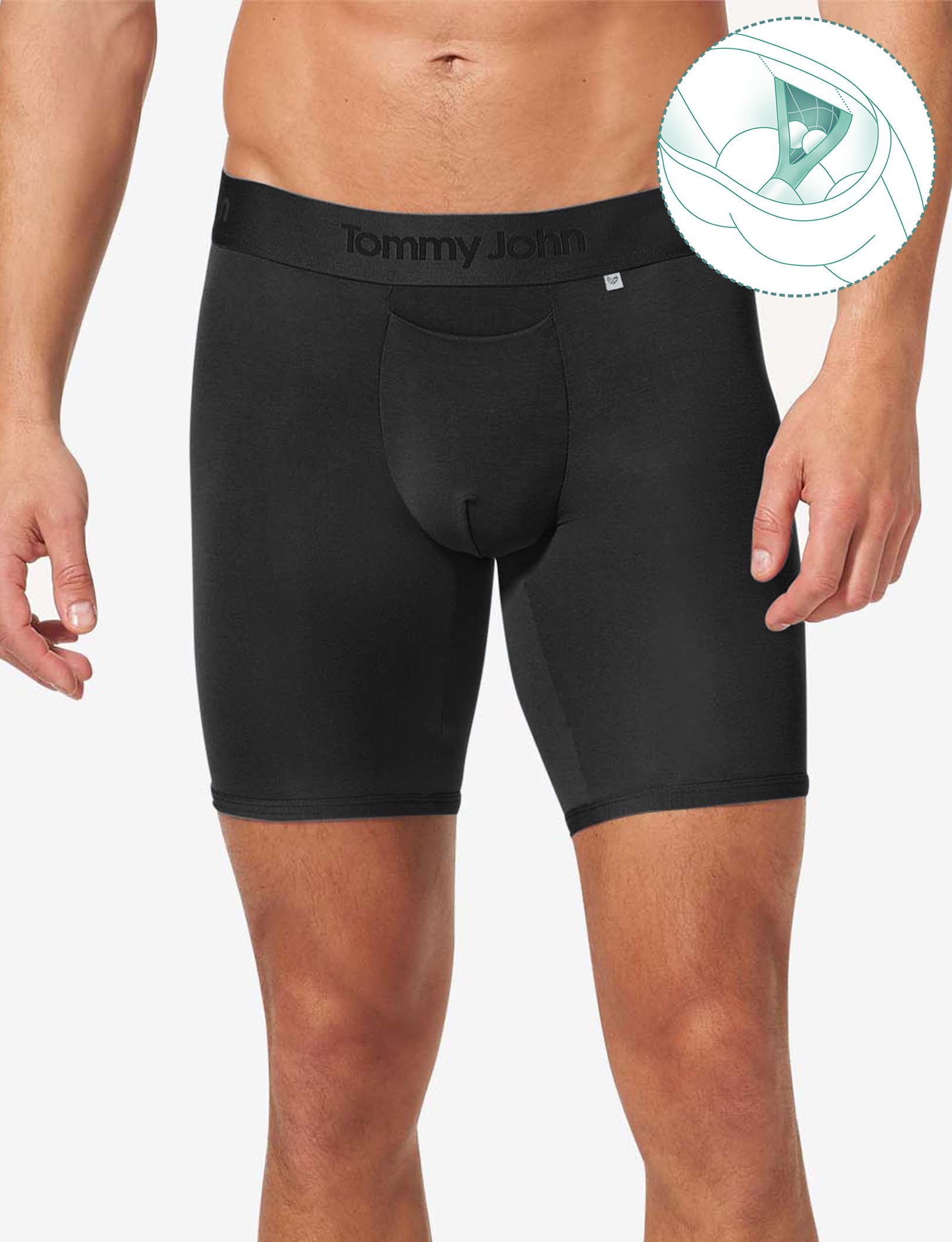 Second Skin Hammock Pouch™ Boxer Brief 8"::Black