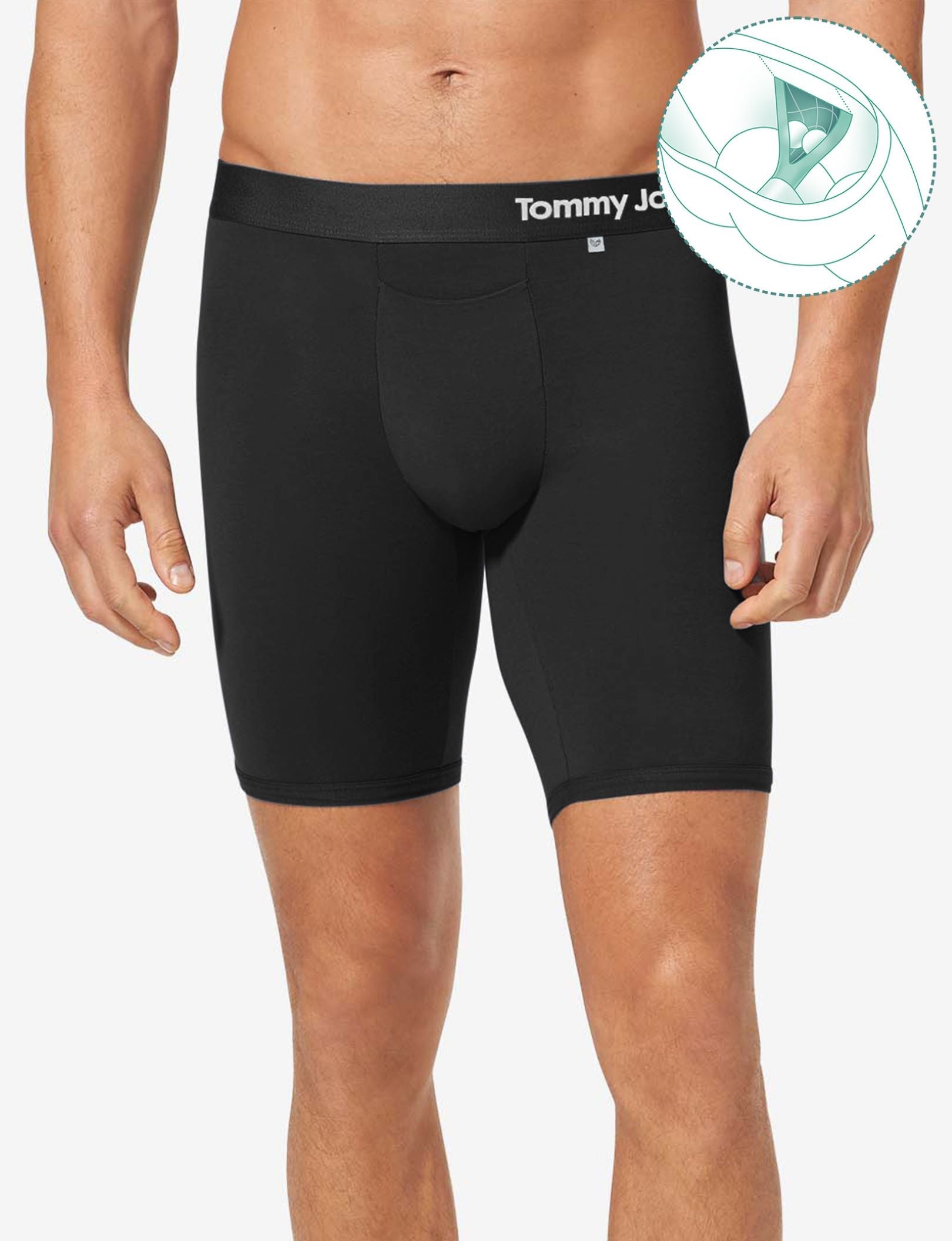 Cool Cotton Hammock Pouch™ Boxer Brief 8"::Black