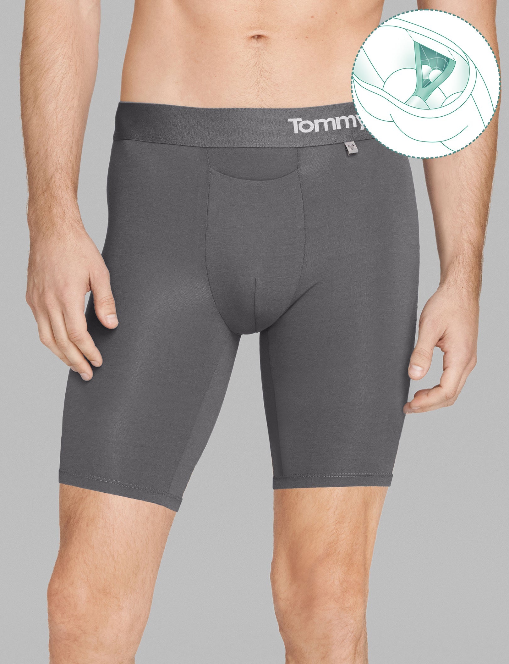 Cool Cotton Hammock Pouch™ Boxer Brief 8"::Iron Grey