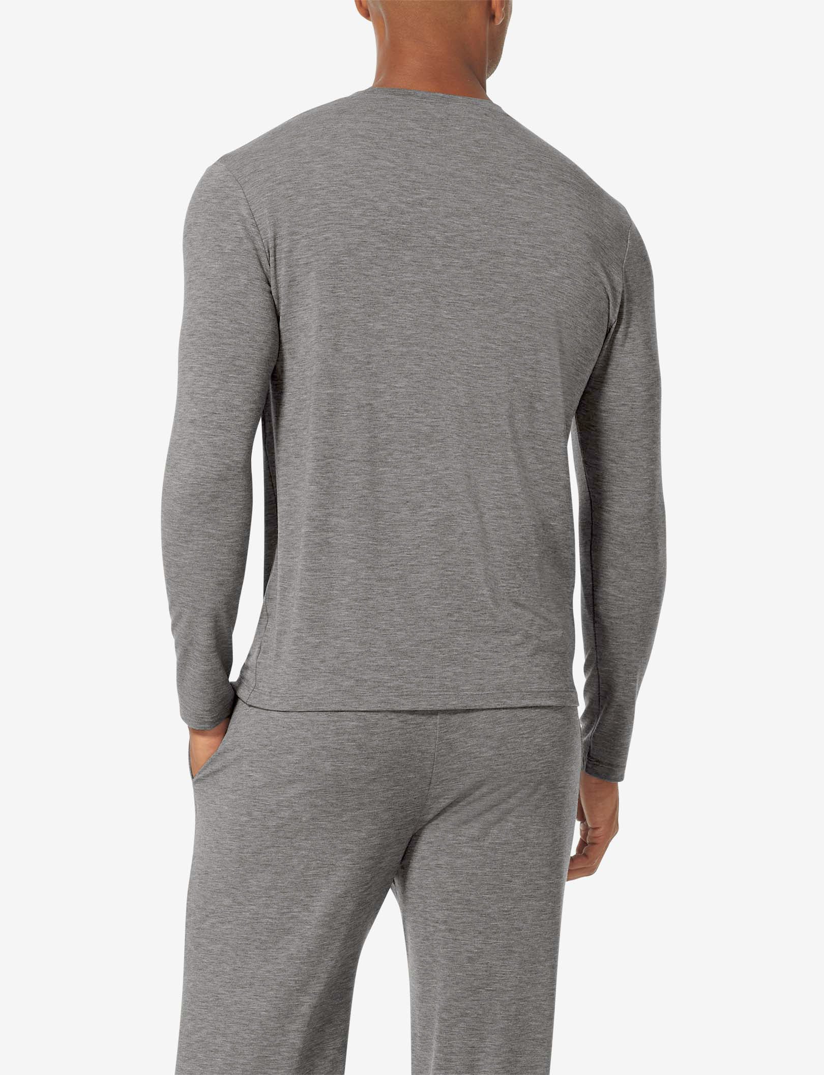 Second Skin Sleep Long Sleeve Tee & Pant Set::Medium Heather Grey