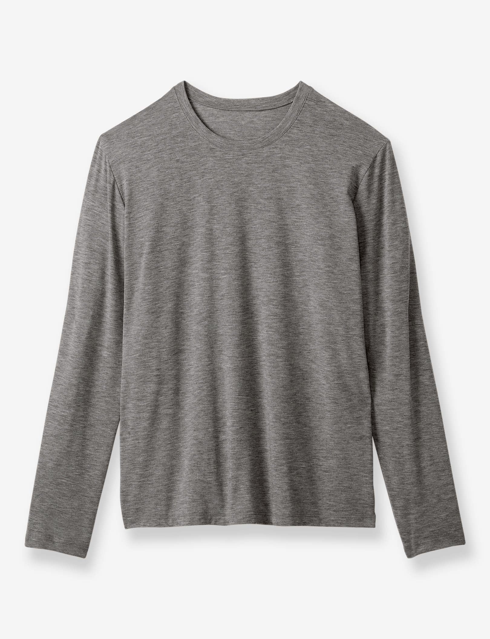 Second Skin Sleep Long Sleeve Tee & Pant Set::Medium Heather Grey