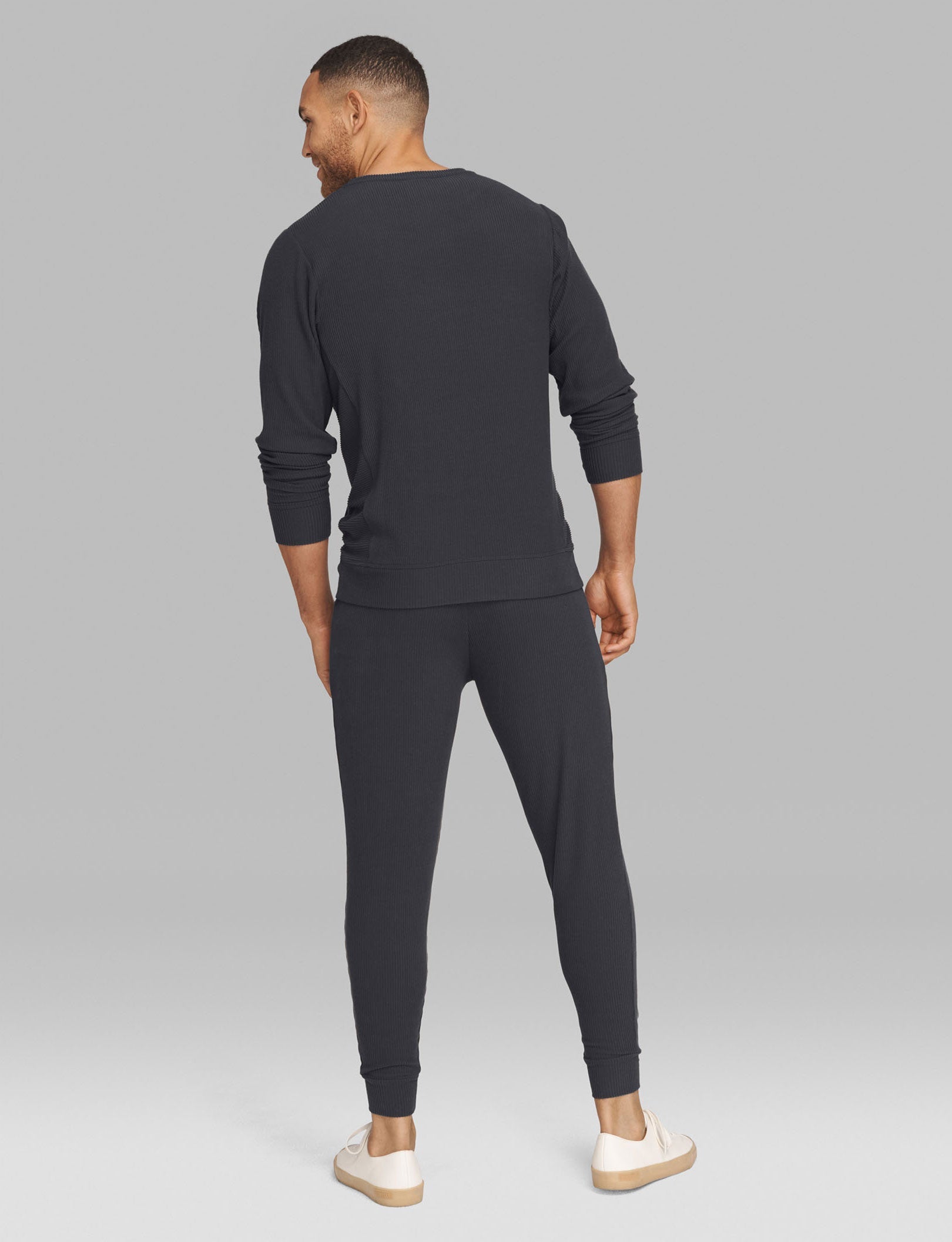 Zen Ribbed Sweatshirt & Jogger Pack::Phantom