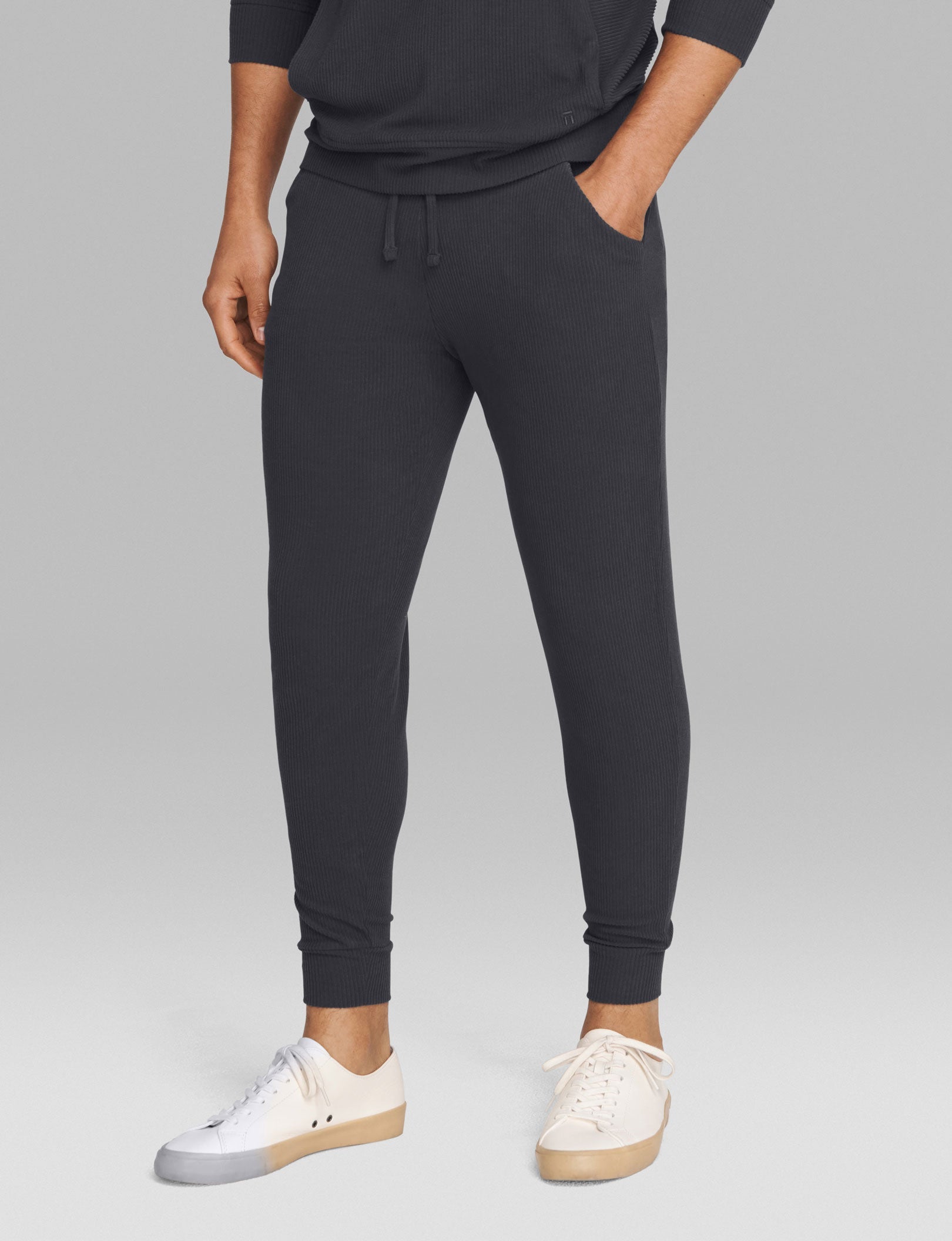 Zen Ribbed Sweatshirt & Jogger Pack::Phantom