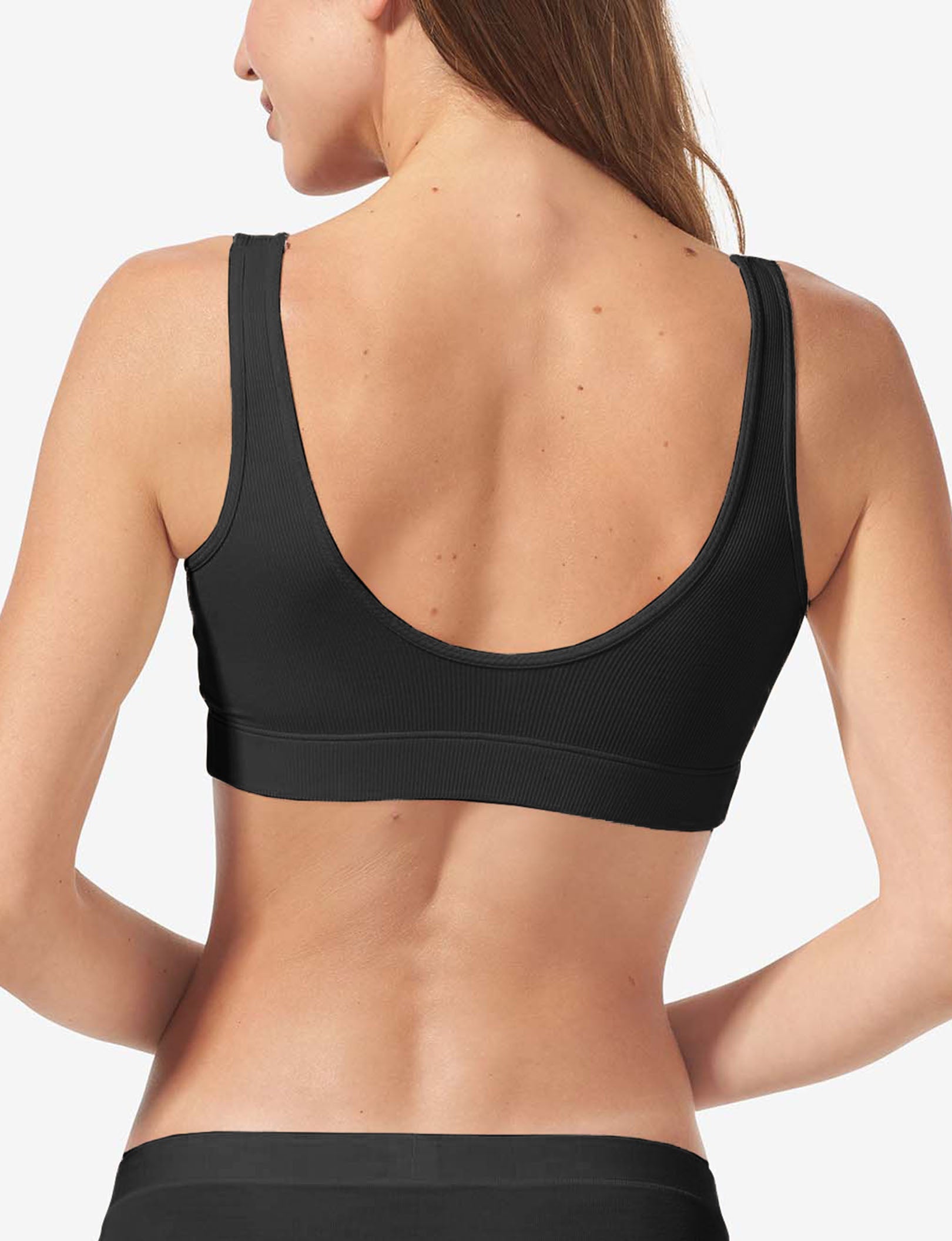 Second Skin Micro Rib Bralette::Black Micro Rib