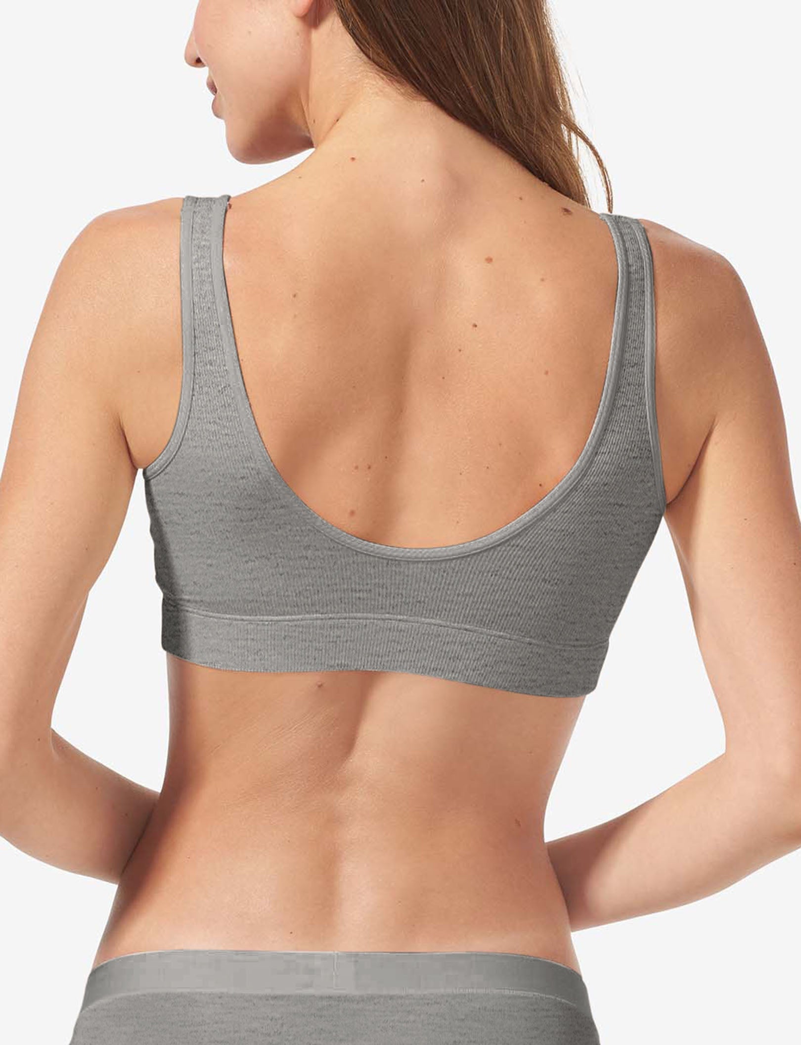 Second Skin Micro Rib Bralette::Medium Heather Grey Micro Rib