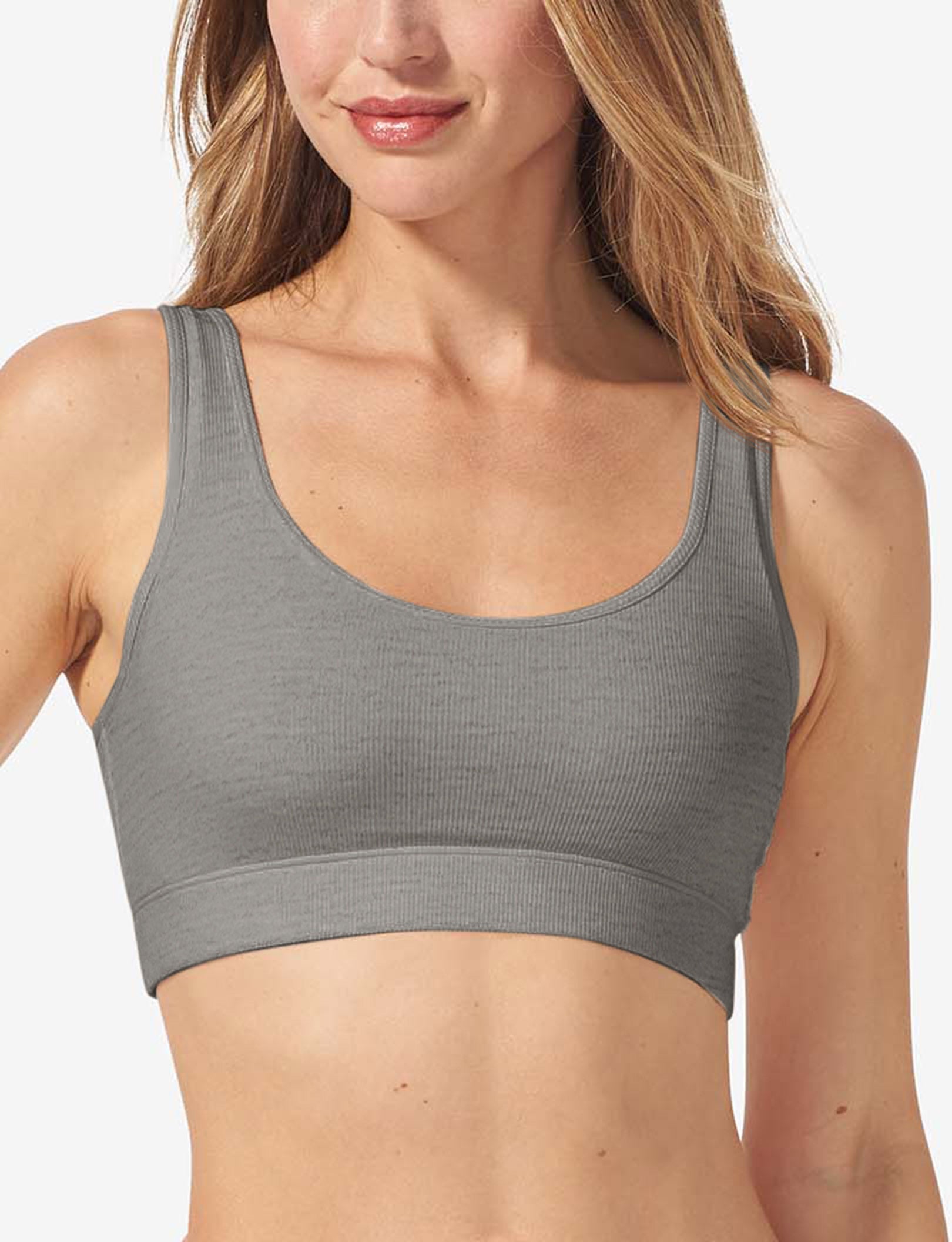 Second Skin Micro Rib Bralette::Medium Heather Grey Micro Rib