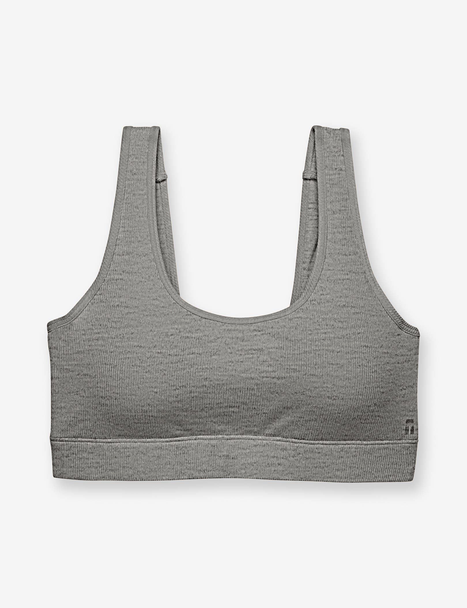 Second Skin Micro Rib Bralette::Medium Heather Grey Micro Rib