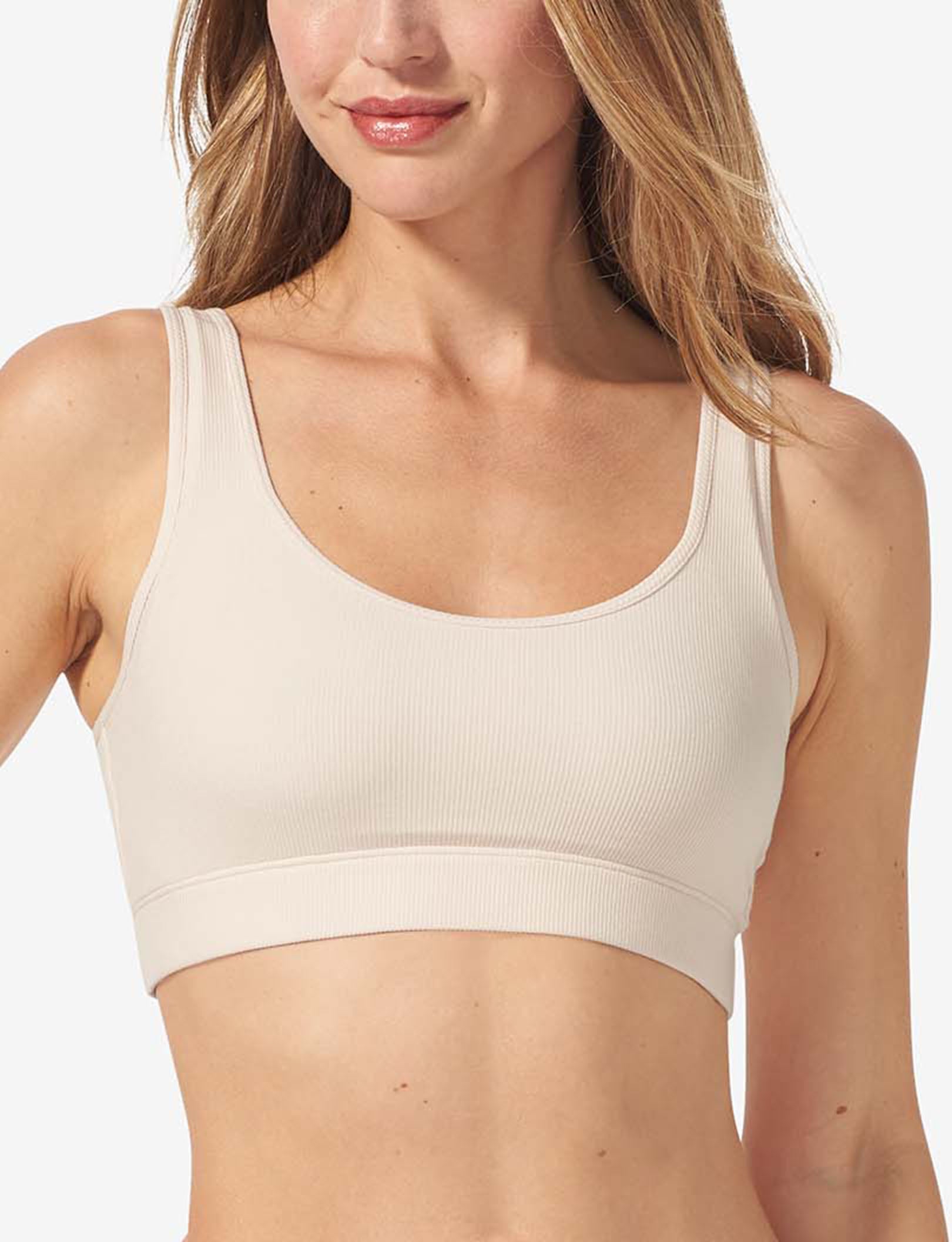 Second Skin Micro Rib Bralette::Pastel Rose Tan Micro Rib