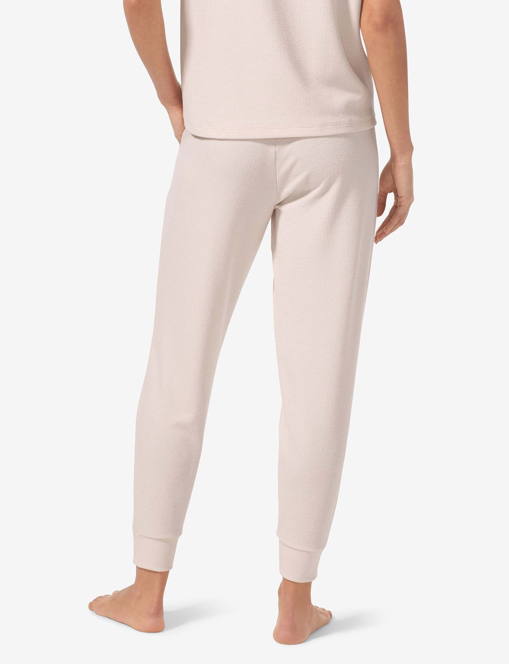 Women's Zen Waffle Tee & Jogger Set::Pastel Parchment Waffle