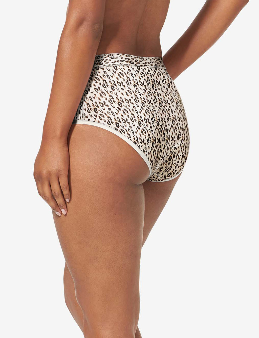 Women's Cool Cotton High Rise Brief::Natural Leopard