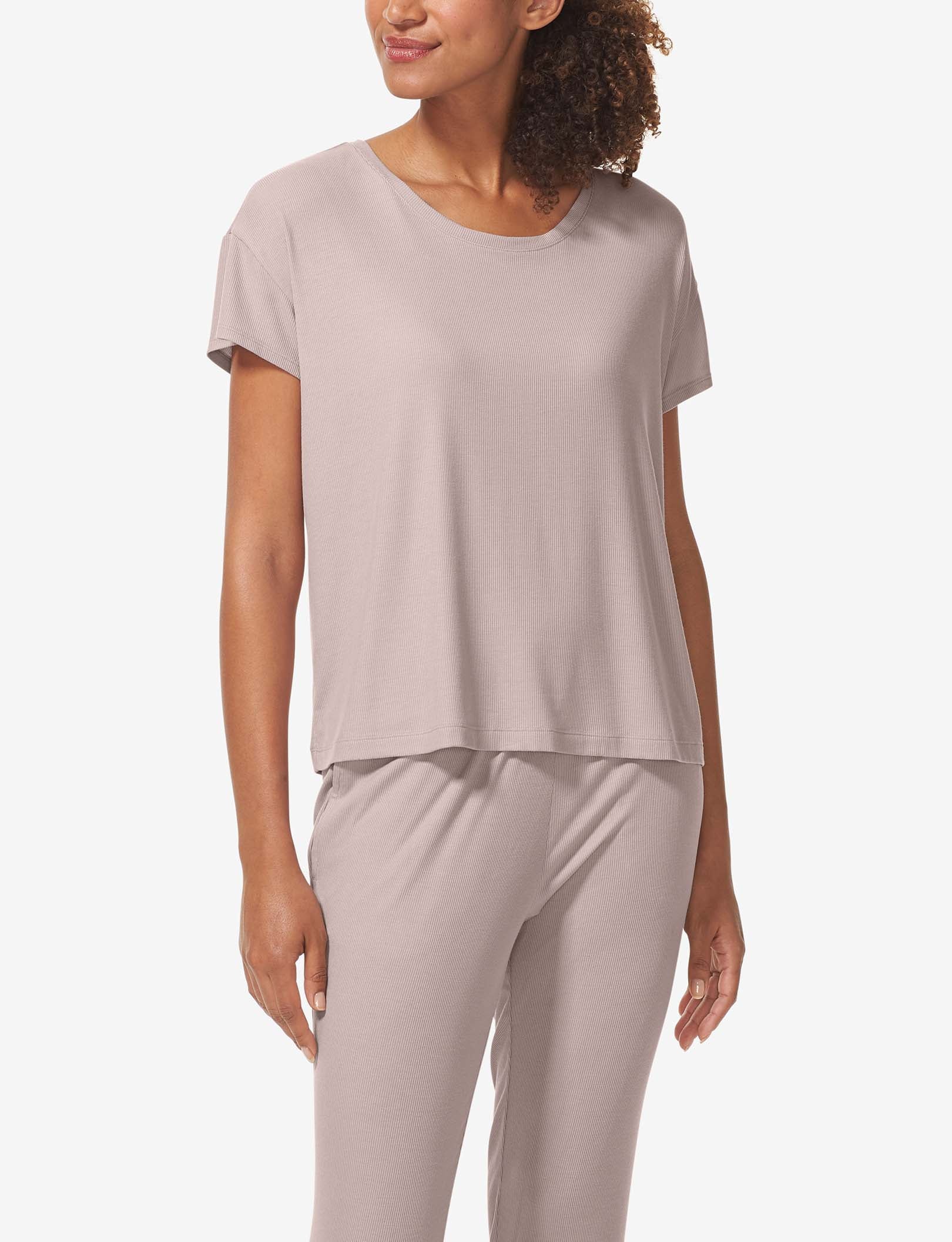 Women's Second Skin Micro Rib Sleep Tee::Sphinx