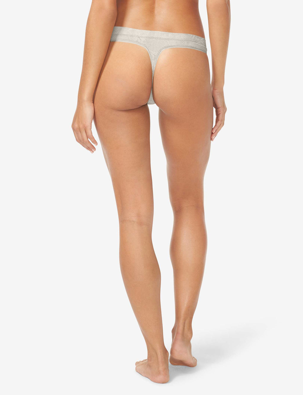 Women's Second Skin Comfort Lace Thong::Silver Gray Lace