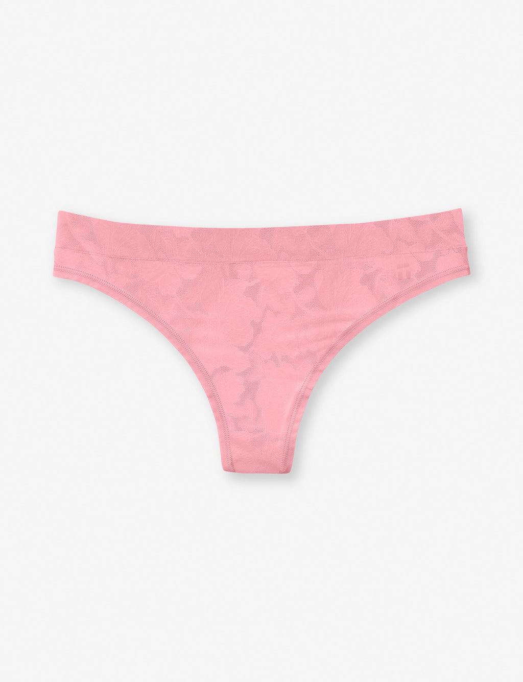 Women's Second Skin Comfort Lace Thong::Geranium Pink Lace