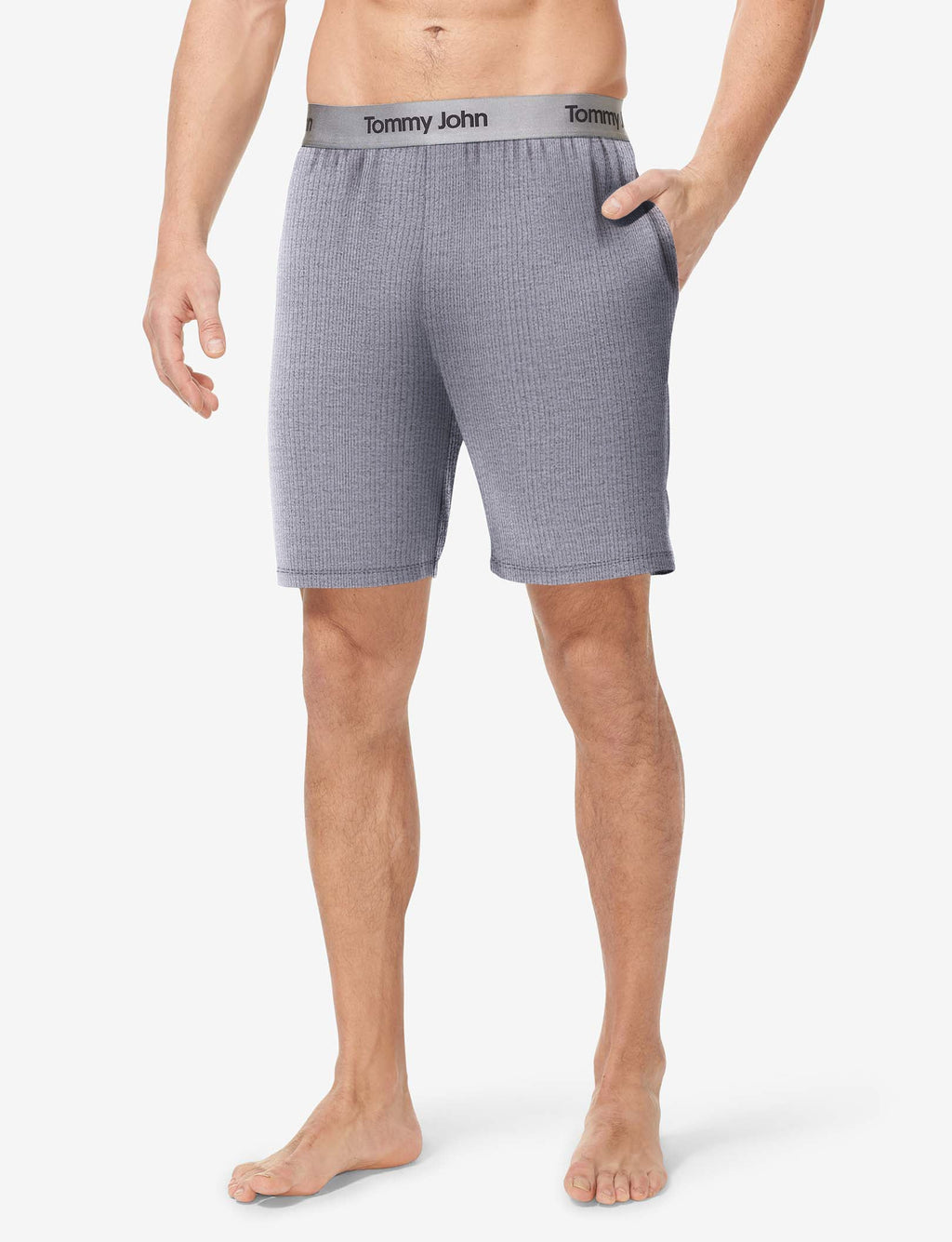 Second Skin Luxe Rib Sleep Short::Navy Heather Rib