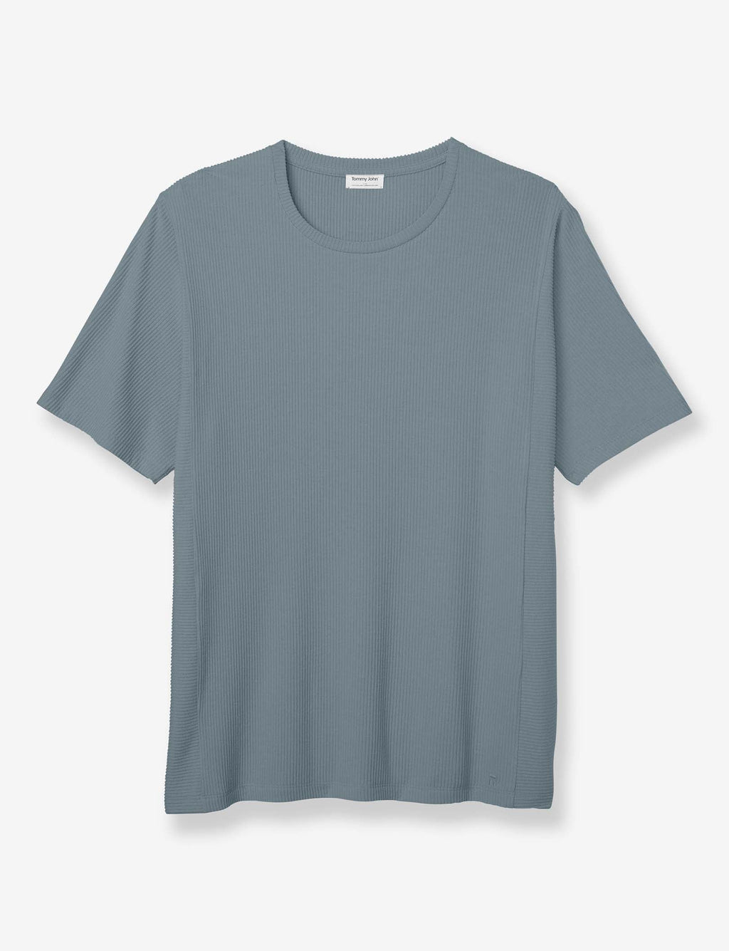 Zen Ribbed Crew Neck Tee::Lead