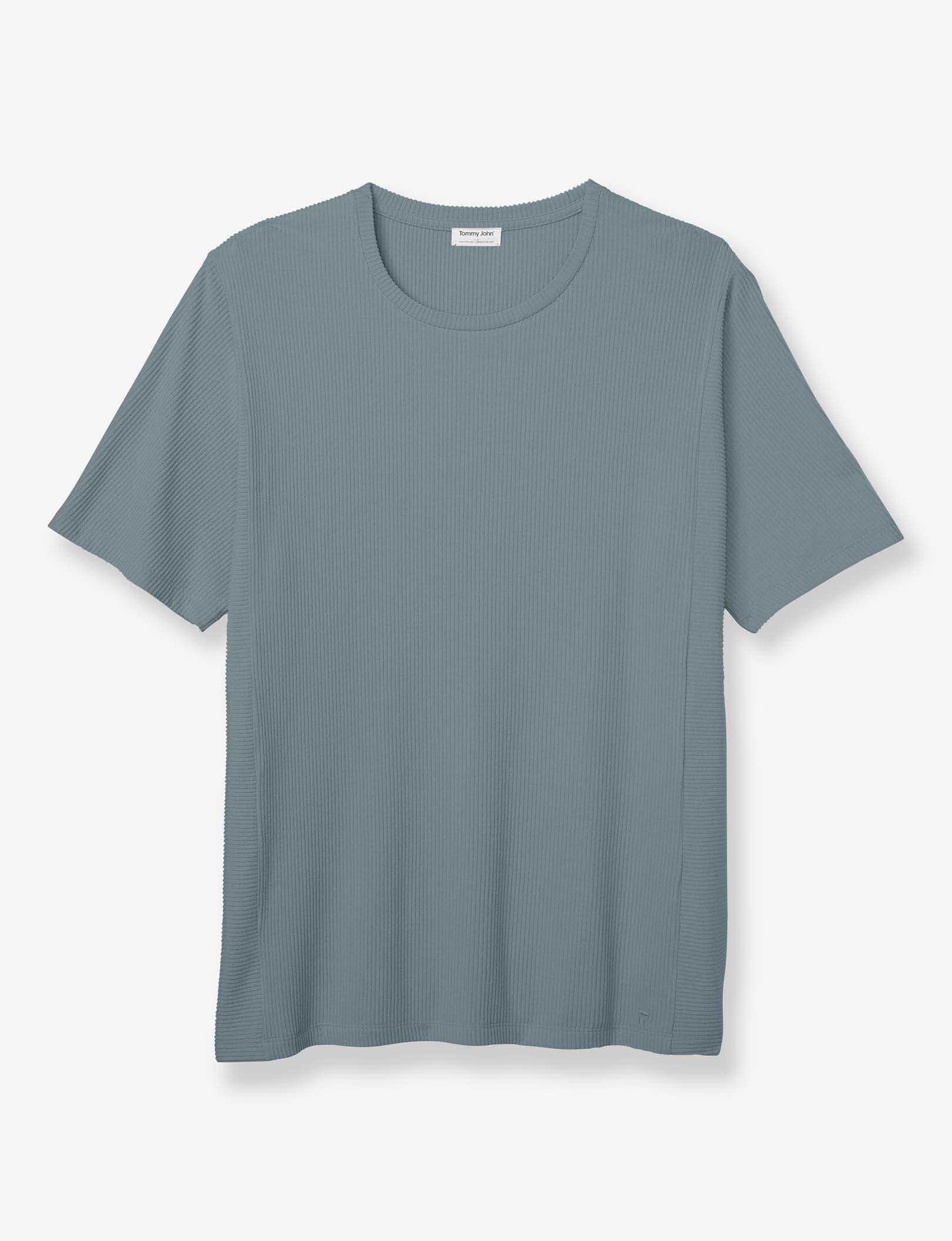 Zen Ribbed Crew Neck Tee::Lead