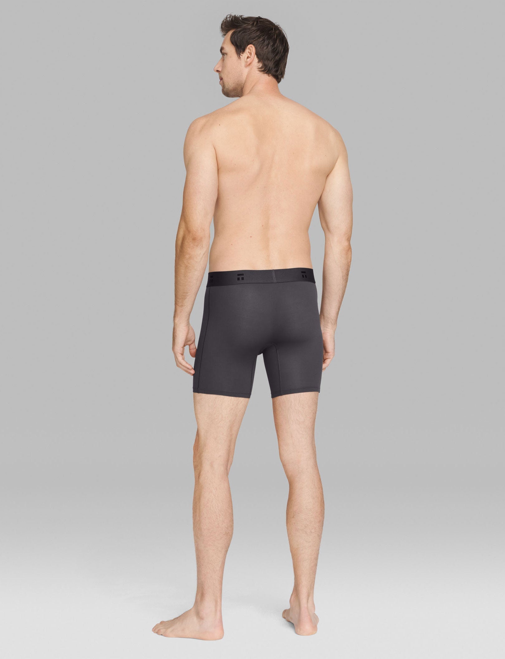 Air Mid-Length Boxer Brief 6"::Gray Pinstripe