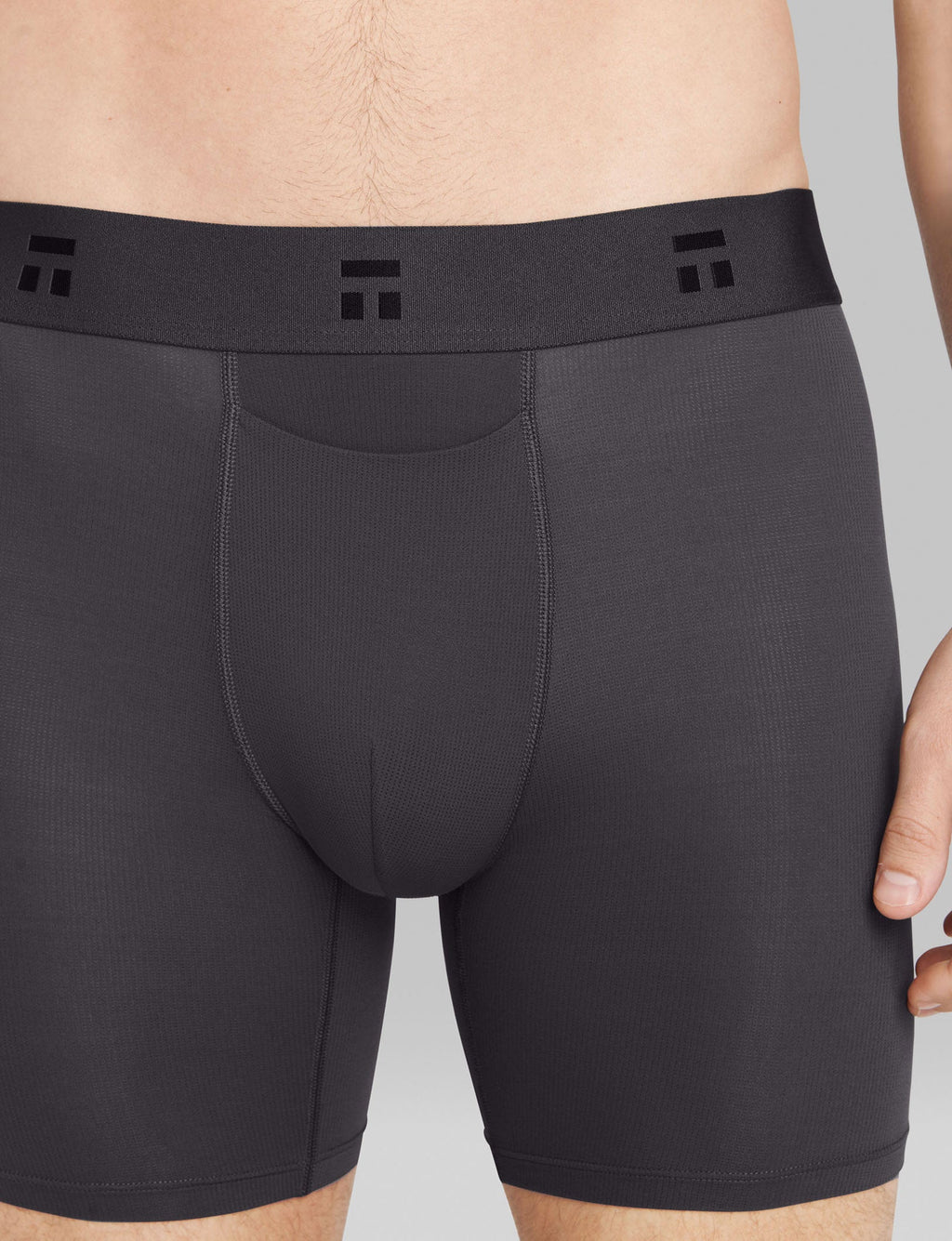 Air Mid-Length Boxer Brief 6"::Gray Pinstripe