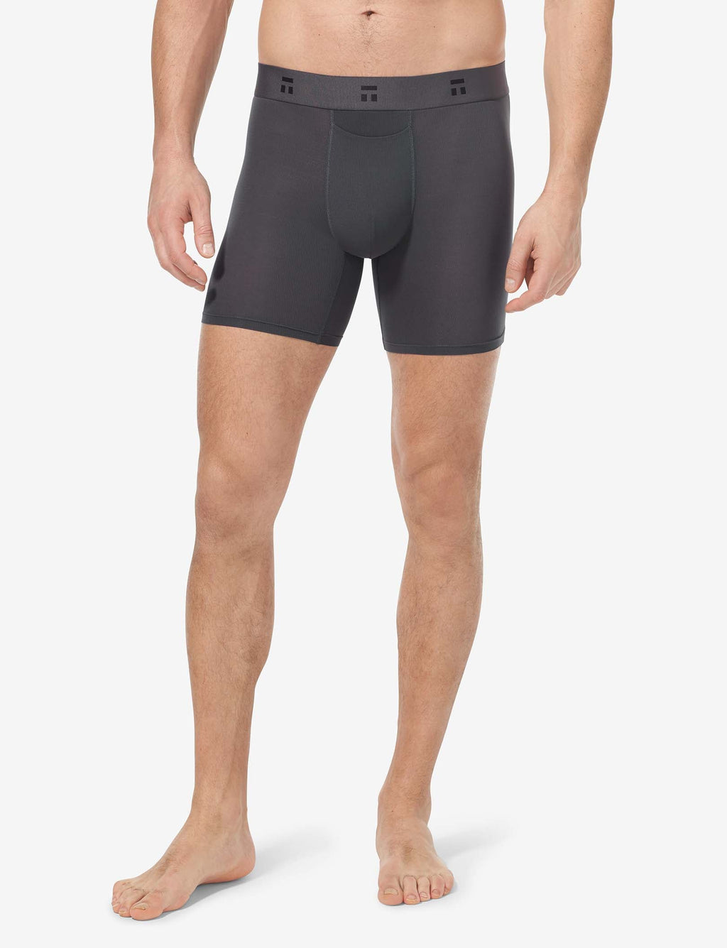 Air Mid-Length Boxer Brief 6"::Gray Pinstripe