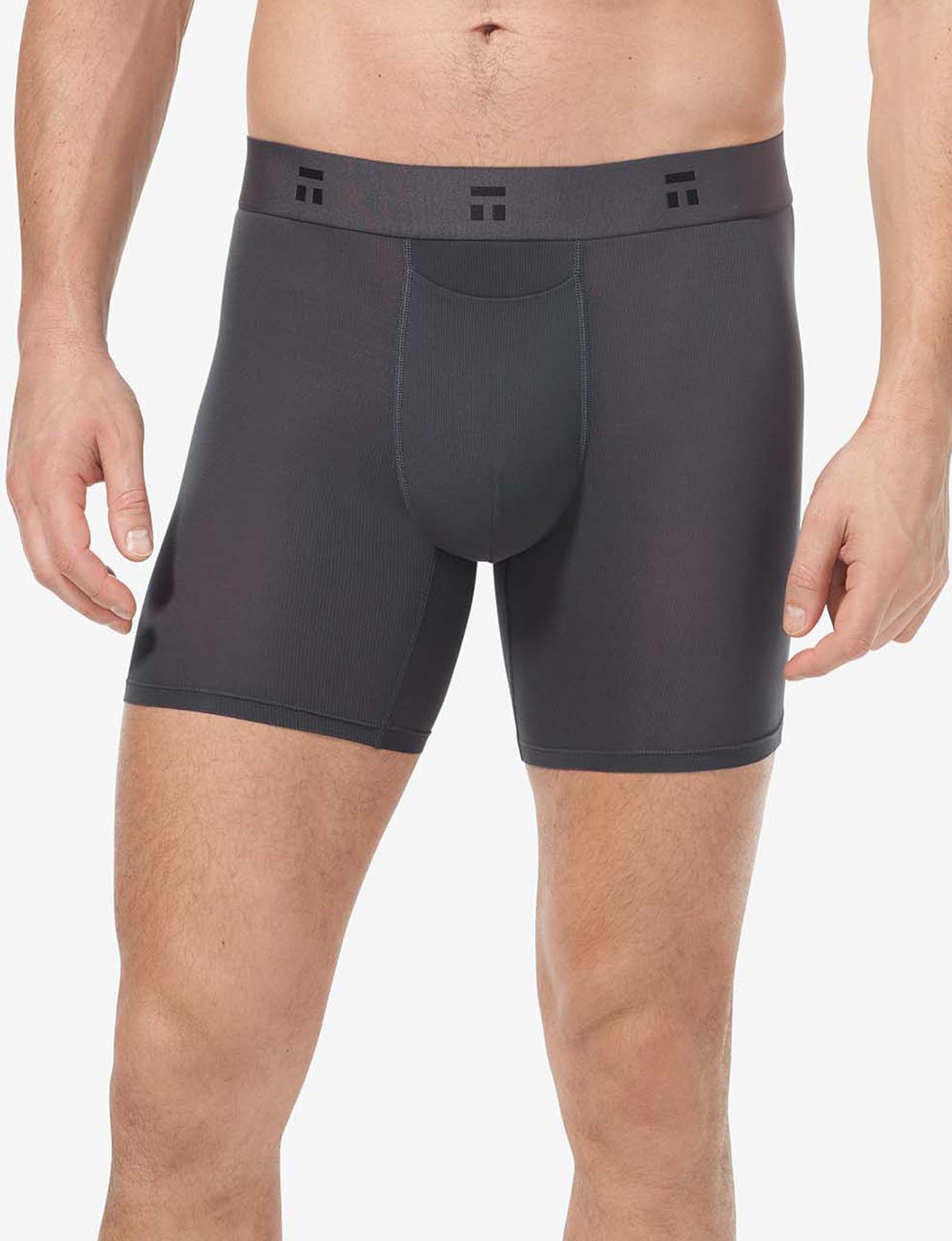 Air Mid-Length Boxer Brief 6"::Gray Pinstripe