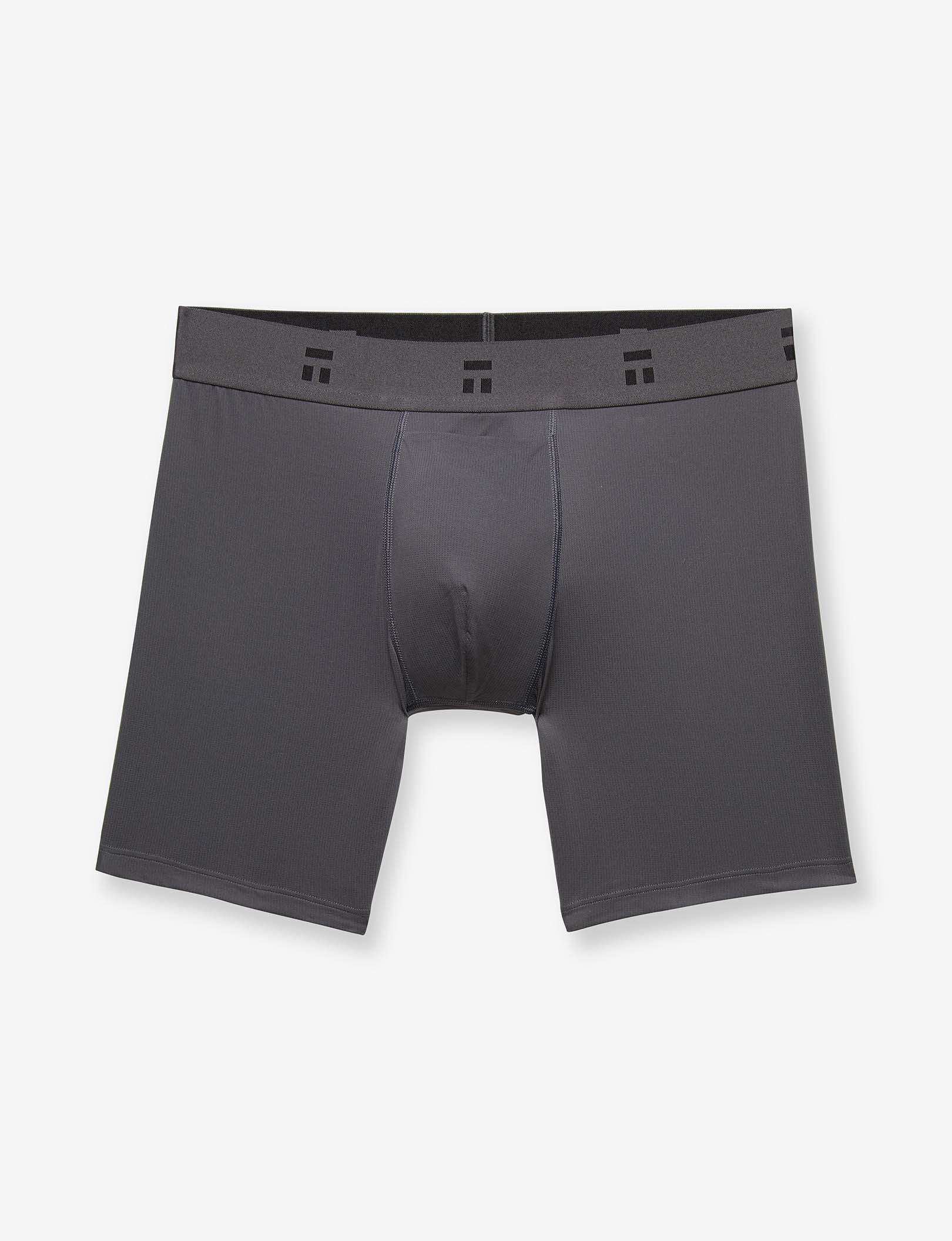 Air Mid-Length Boxer Brief 6"::Gray Pinstripe