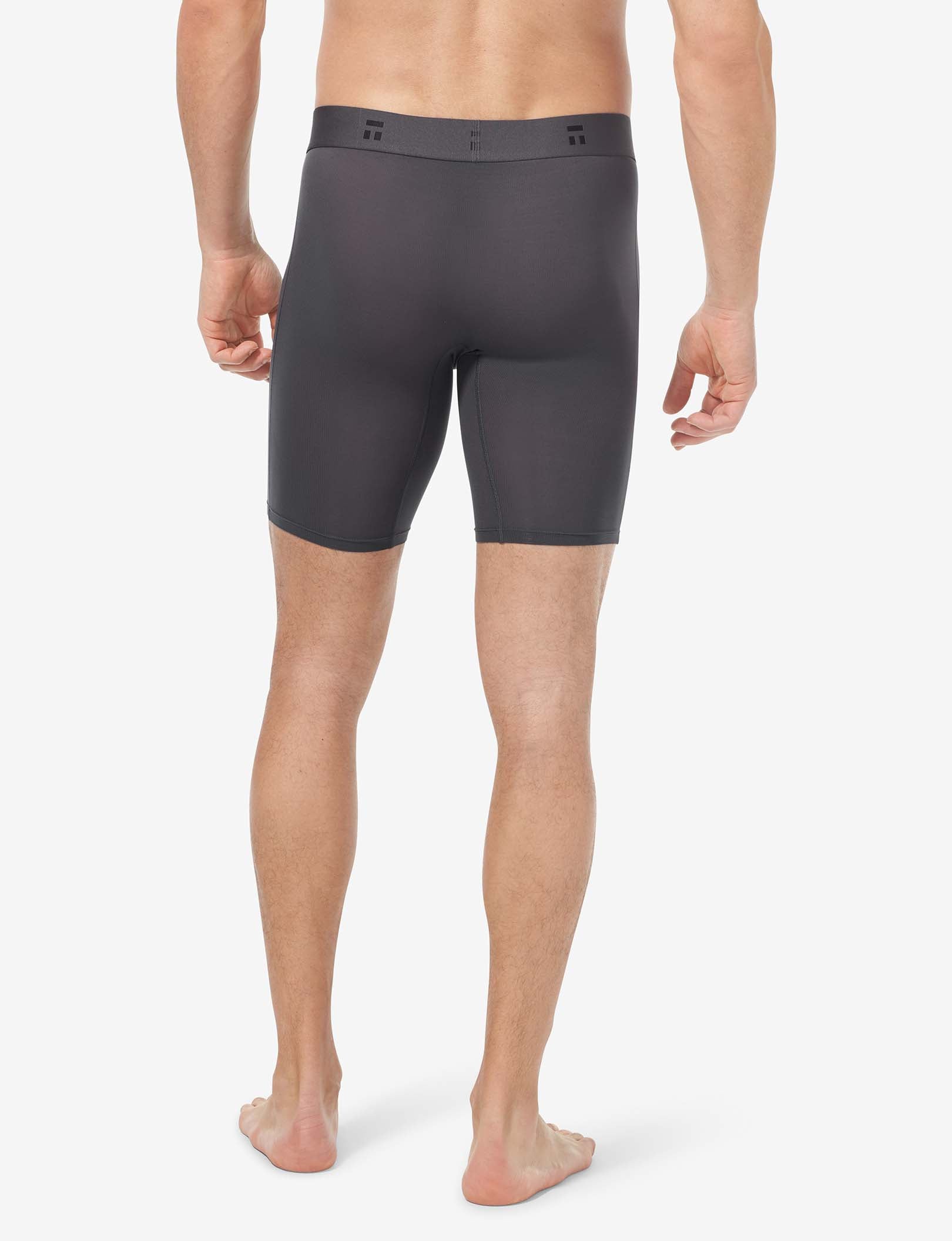 Air Mesh Boxer Brief 8"::Gray Pinstripe