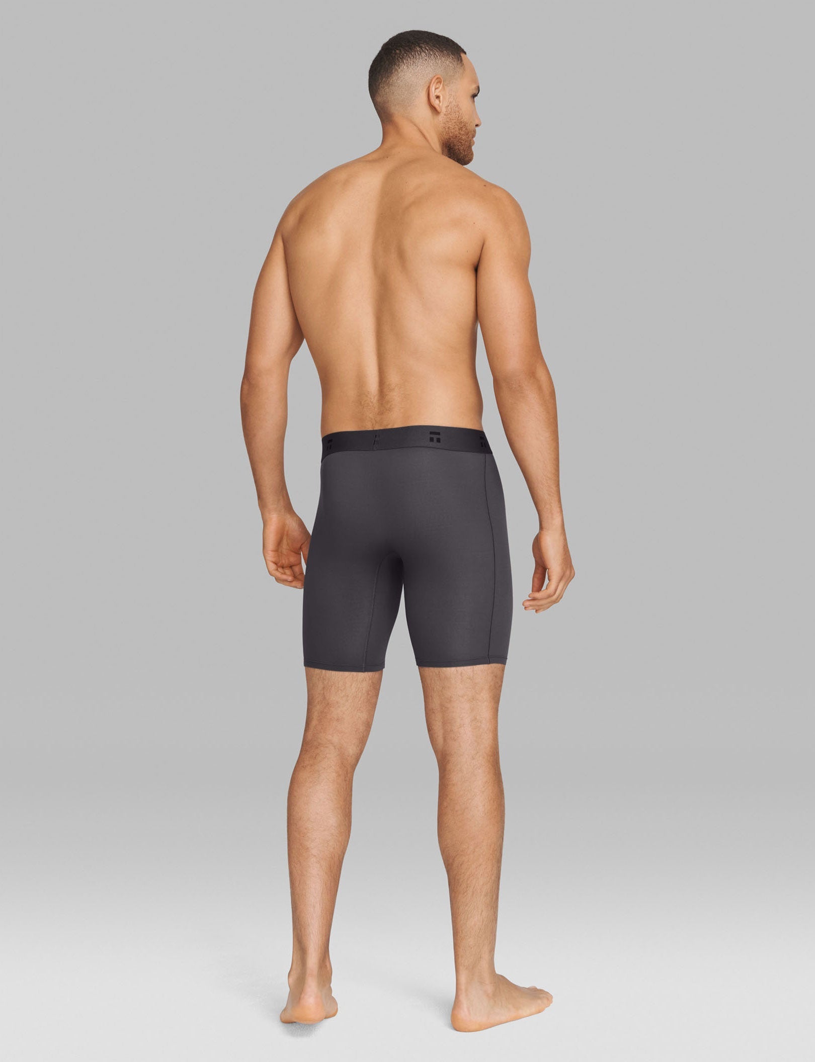 Air Boxer Brief 8"::Gray Pinstripe