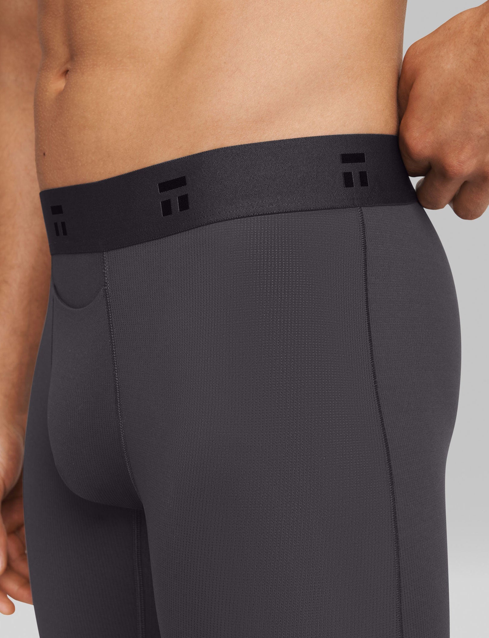 Air Boxer Brief 8"::Gray Pinstripe