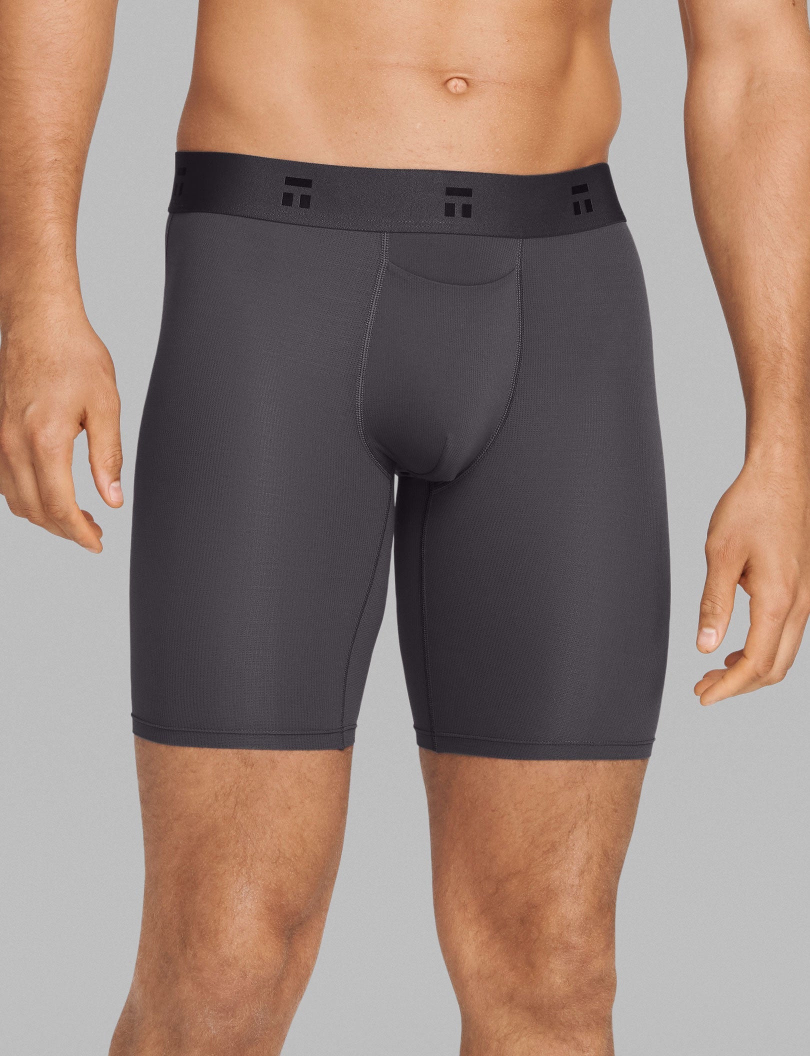 Air Boxer Brief 8"::Gray Pinstripe
