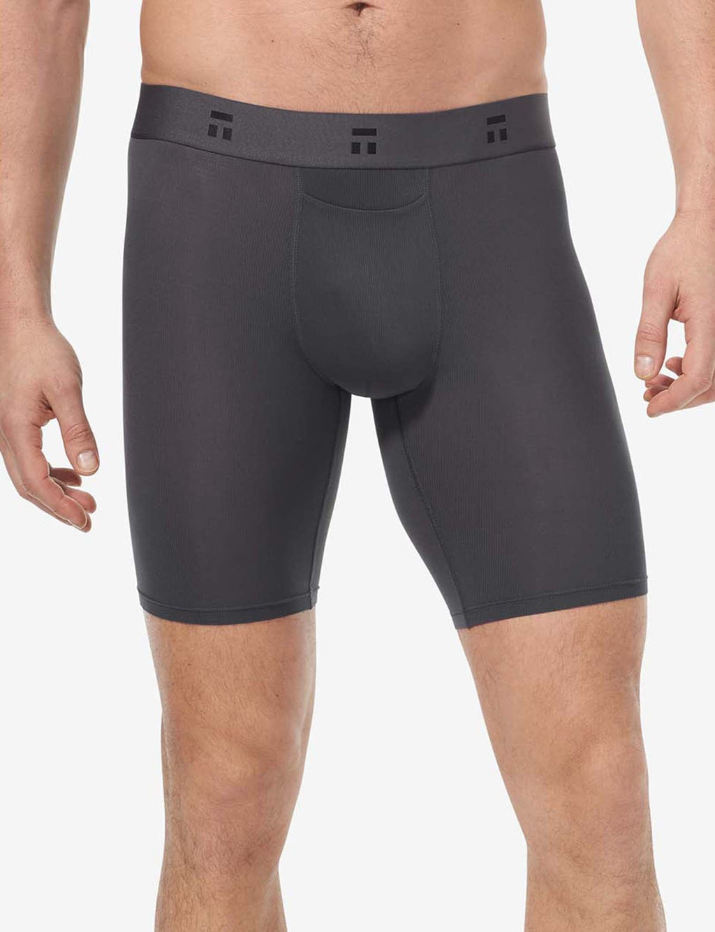 Air Mesh Boxer Brief 8"::Gray Pinstripe