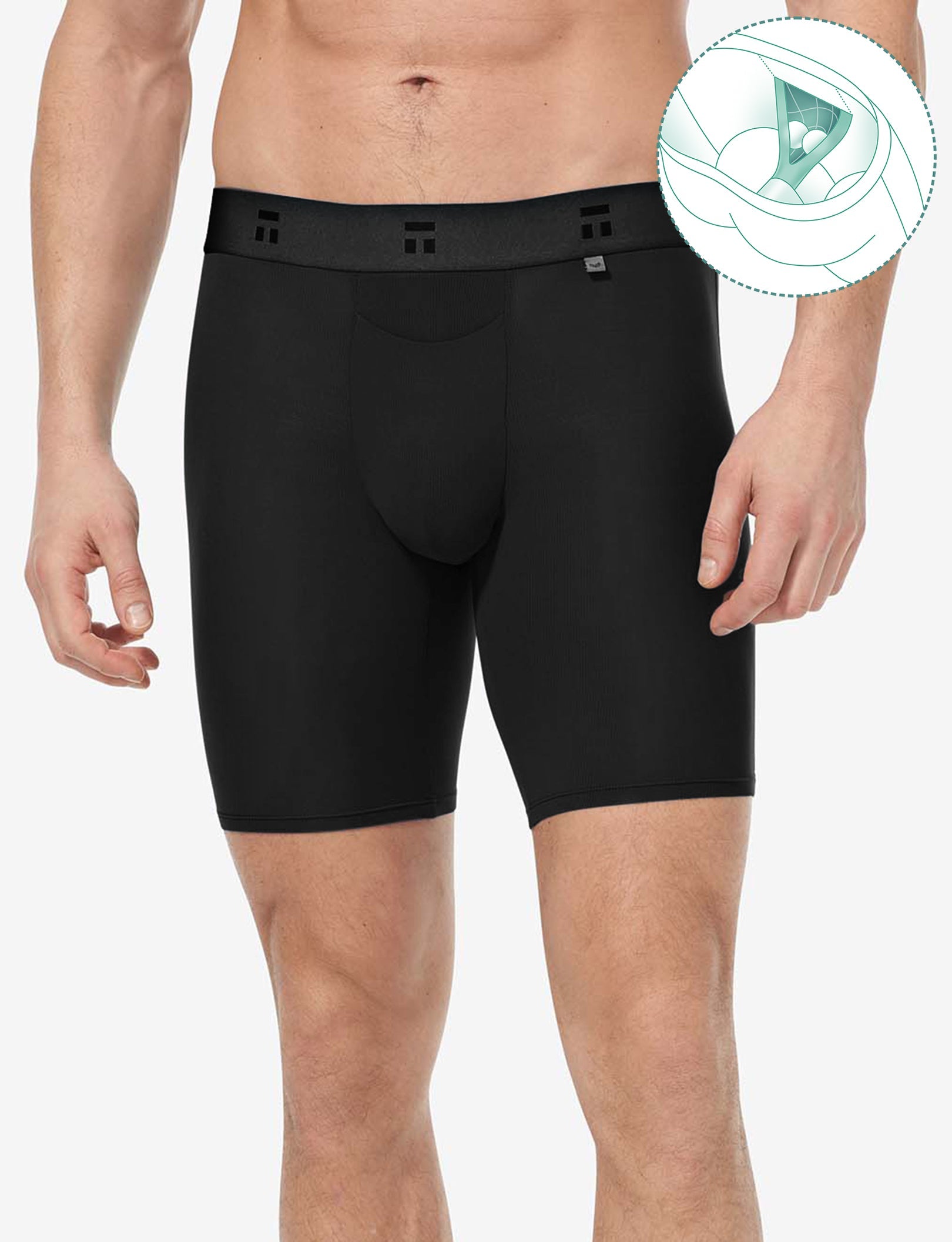 Air Hammock Pouch™ Boxer Brief 8" (3-Pack)::Black/Blue/Gray
